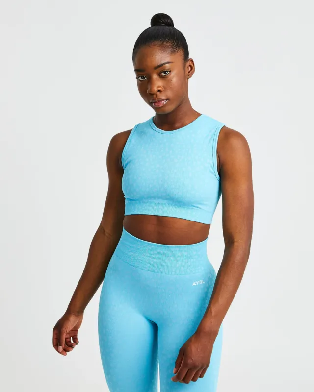 Evolve Speckle Seamless Crop Vest - Light Blue sold by AYBL