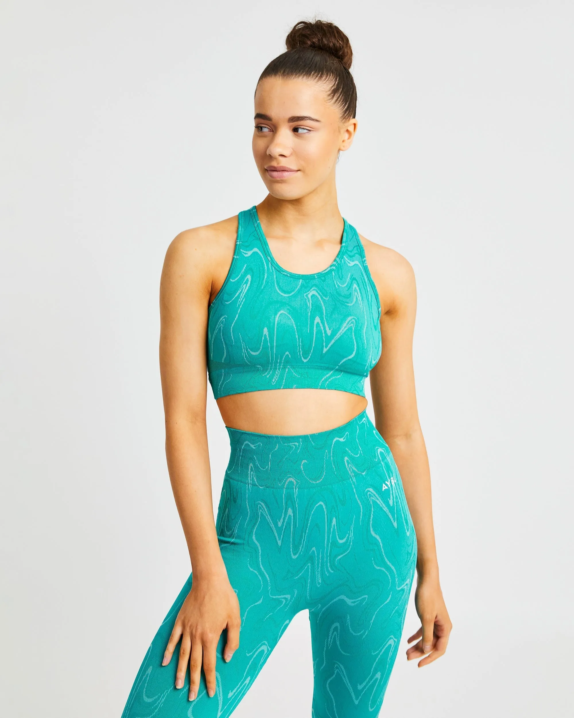 Velocity Seamless Sports Bra - Turquoise sold by AYBL