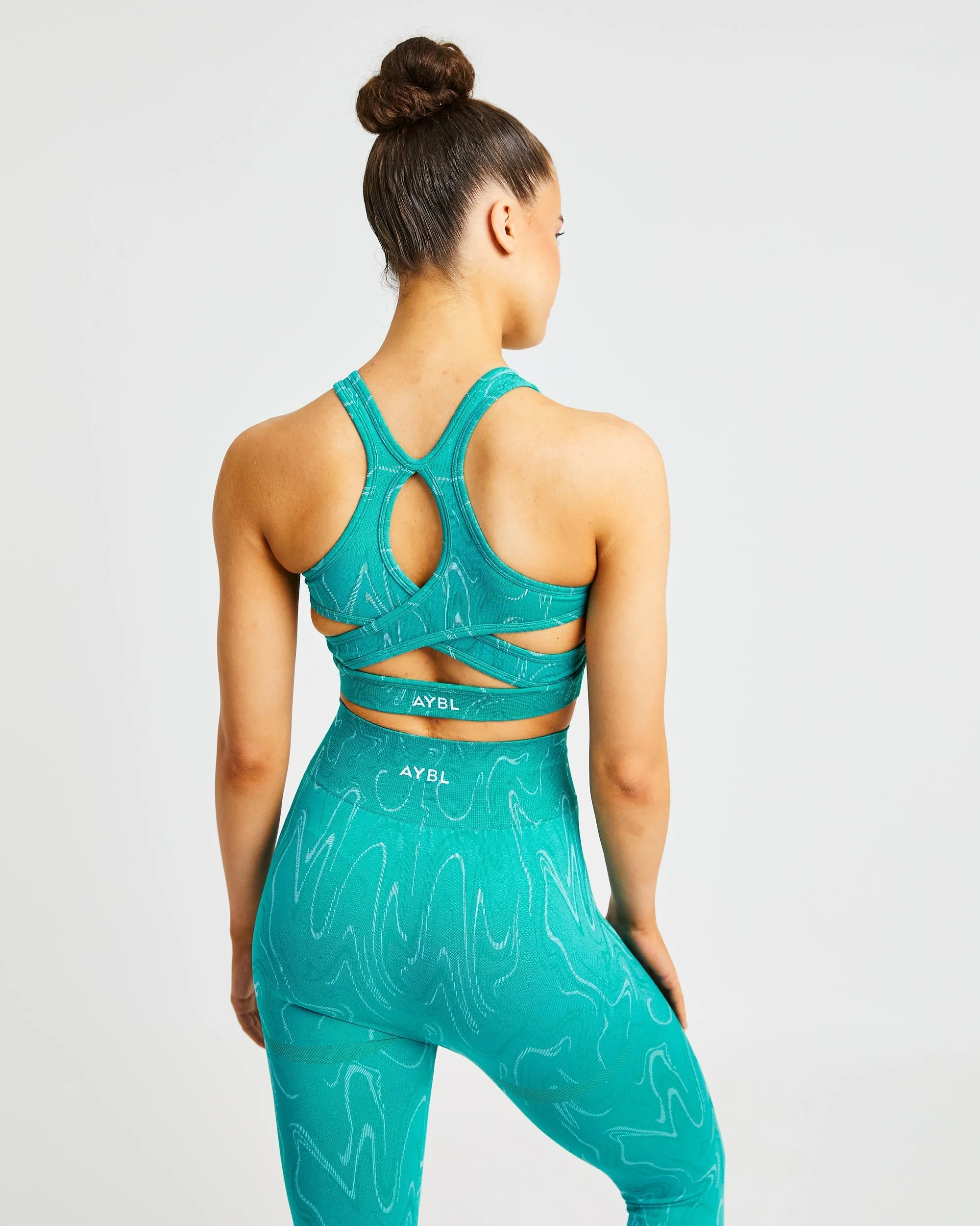 Velocity Seamless Sports Bra - Turquoise sold by AYBL product image thumbnail 2