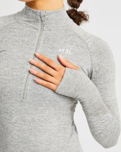 Motion Seamless 1/2 Zip Pullover - Khaki sold by AYBL