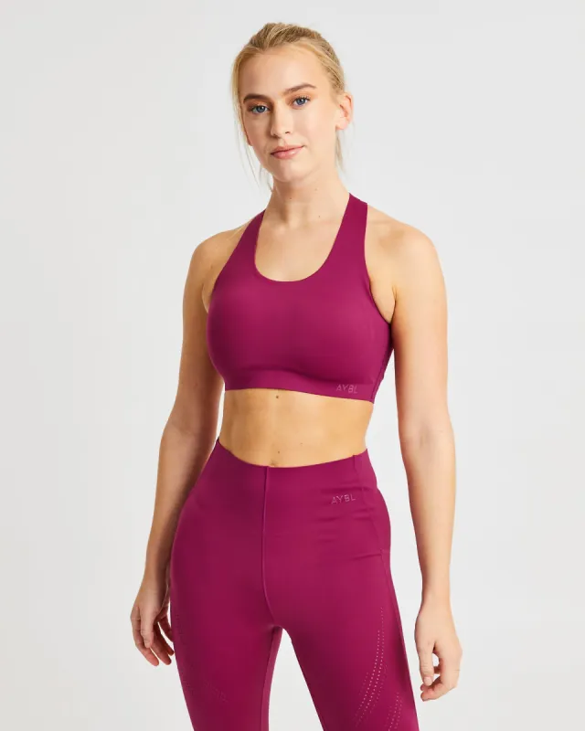 Fusion Sports Bra - Berry Wine sold by AYBL