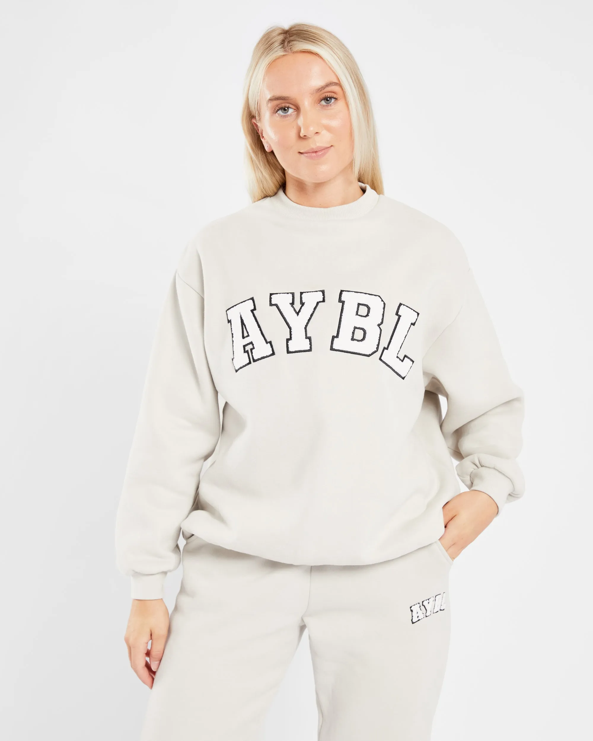 Varsity Oversized Sweatshirt - Sand sold by AYBL