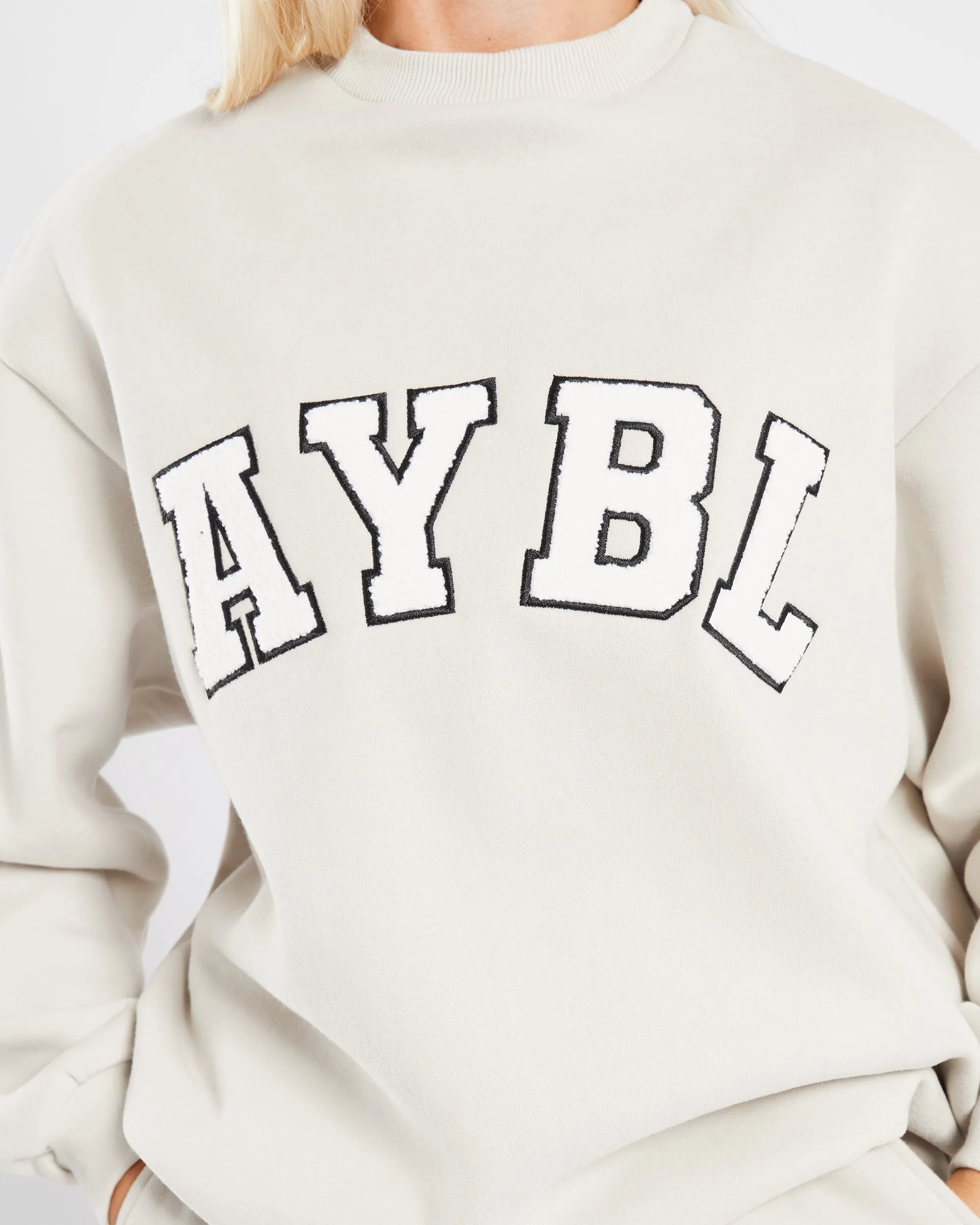Varsity Oversized Sweatshirt - Sand sold by AYBL product image thumbnail 5