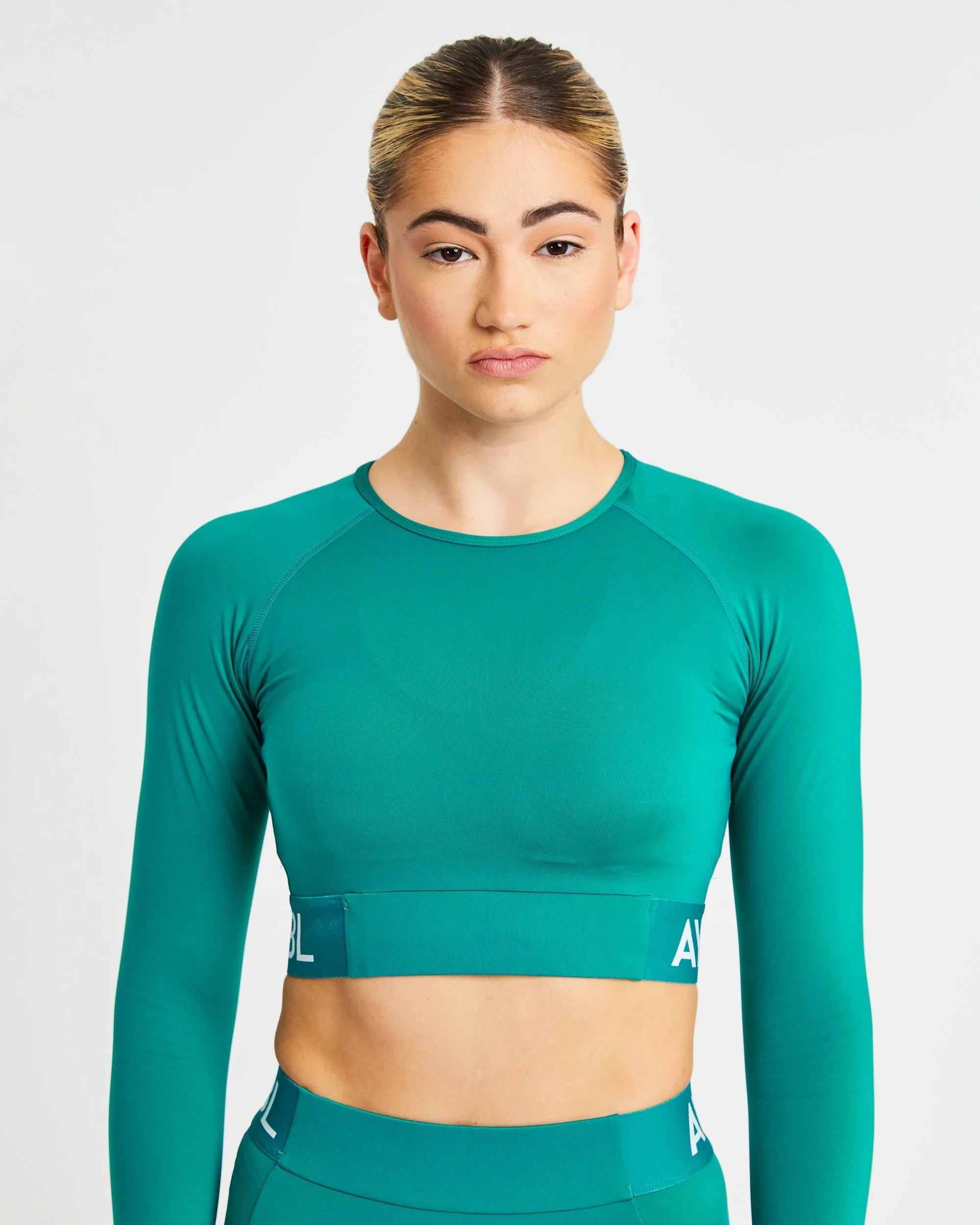 Training Long Sleeve Crop Top - Teal sold by AYBL product image thumbnail 5