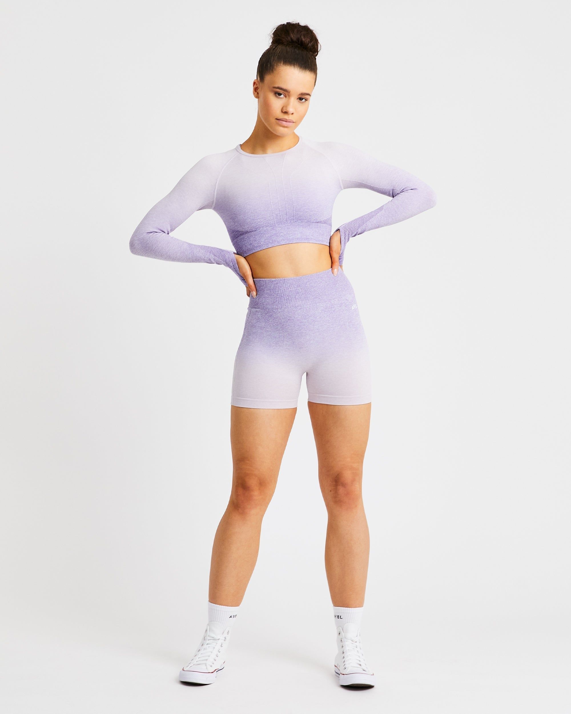 Pulse Ombré Seamless Shorts - Lilac sold by AYBL product image thumbnail 3