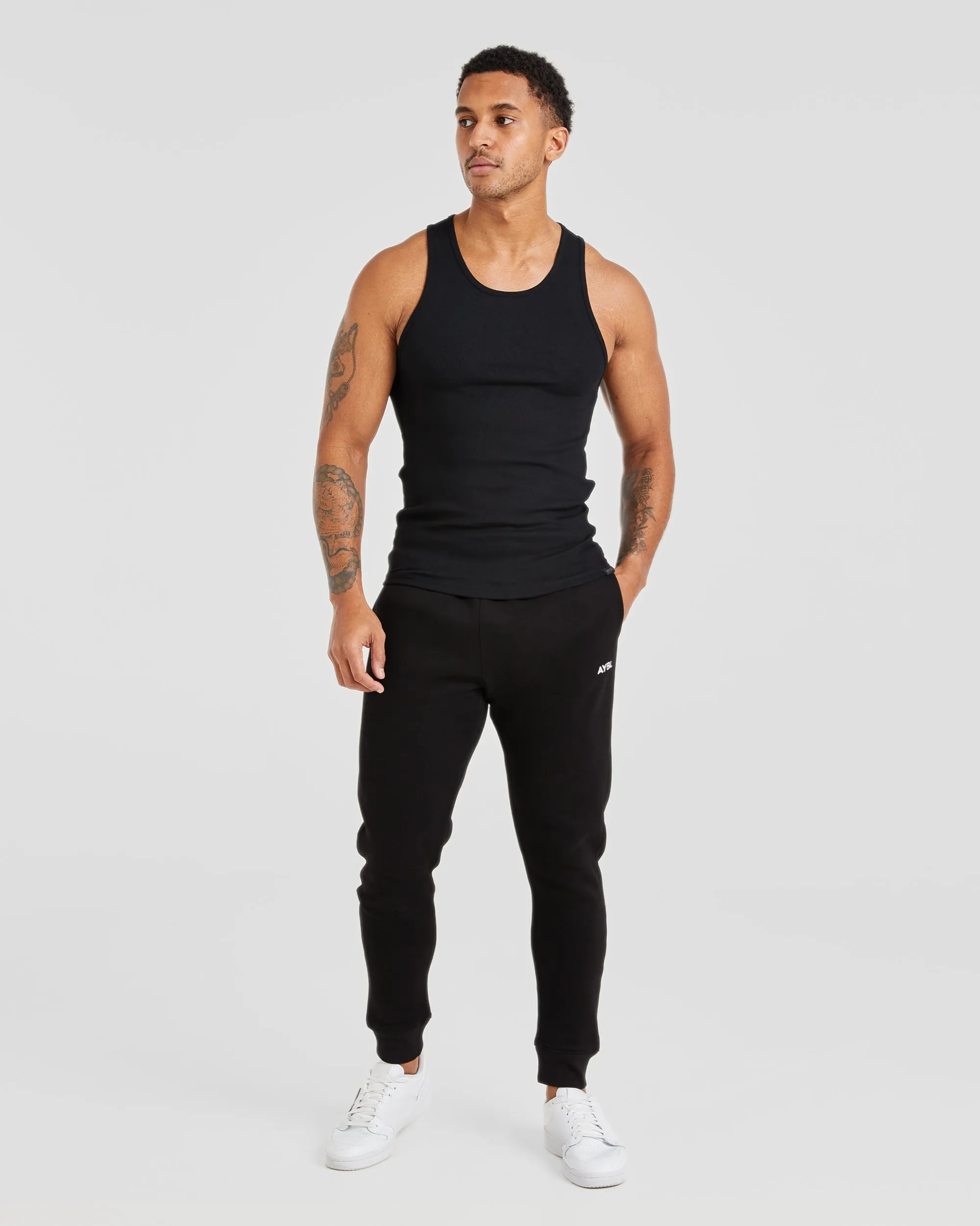 Muscle Ribbed Tank - Black sold by AYBL product image thumbnail 3