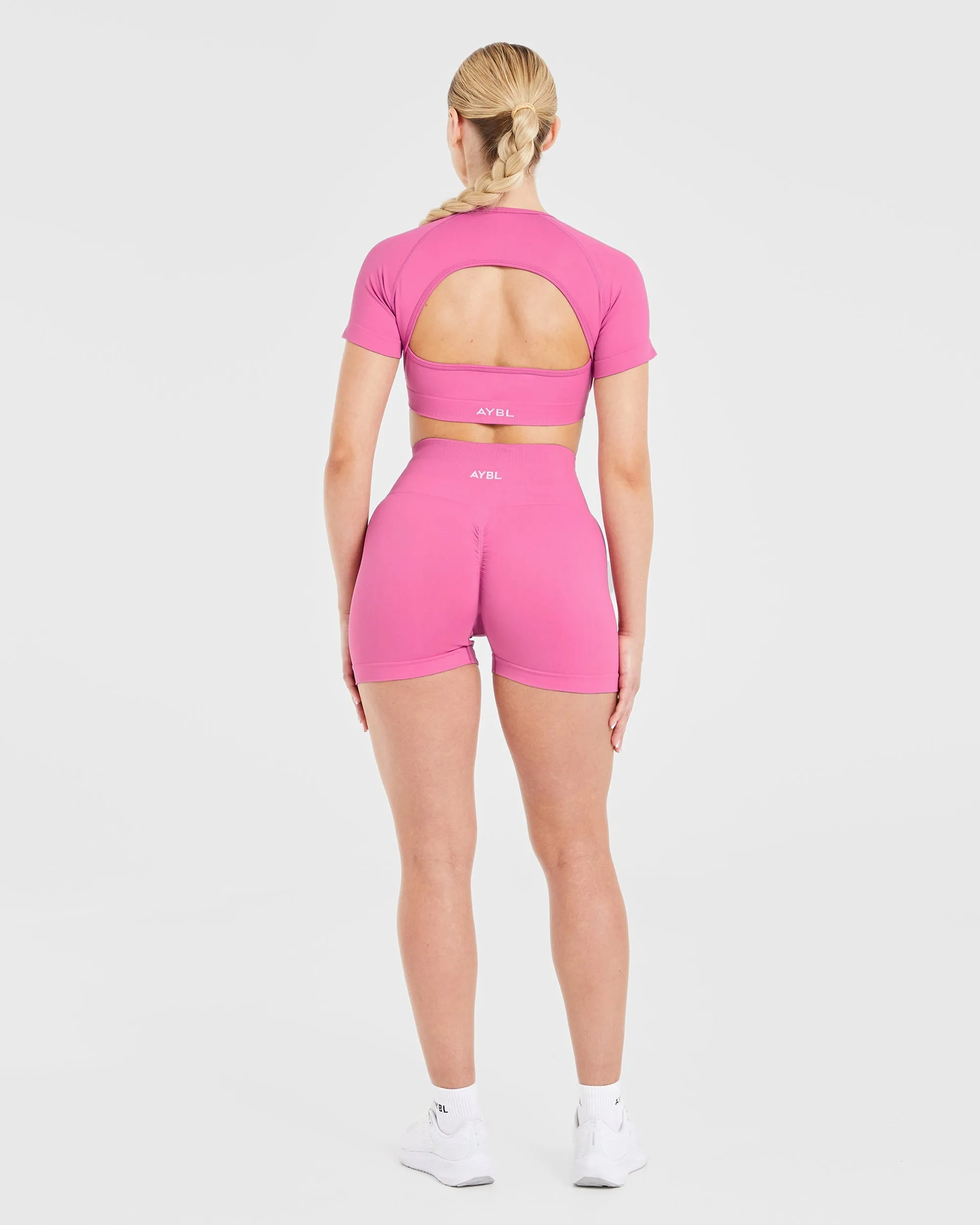 Power Seamless Crop Top - Pink sold by AYBL product image thumbnail 4