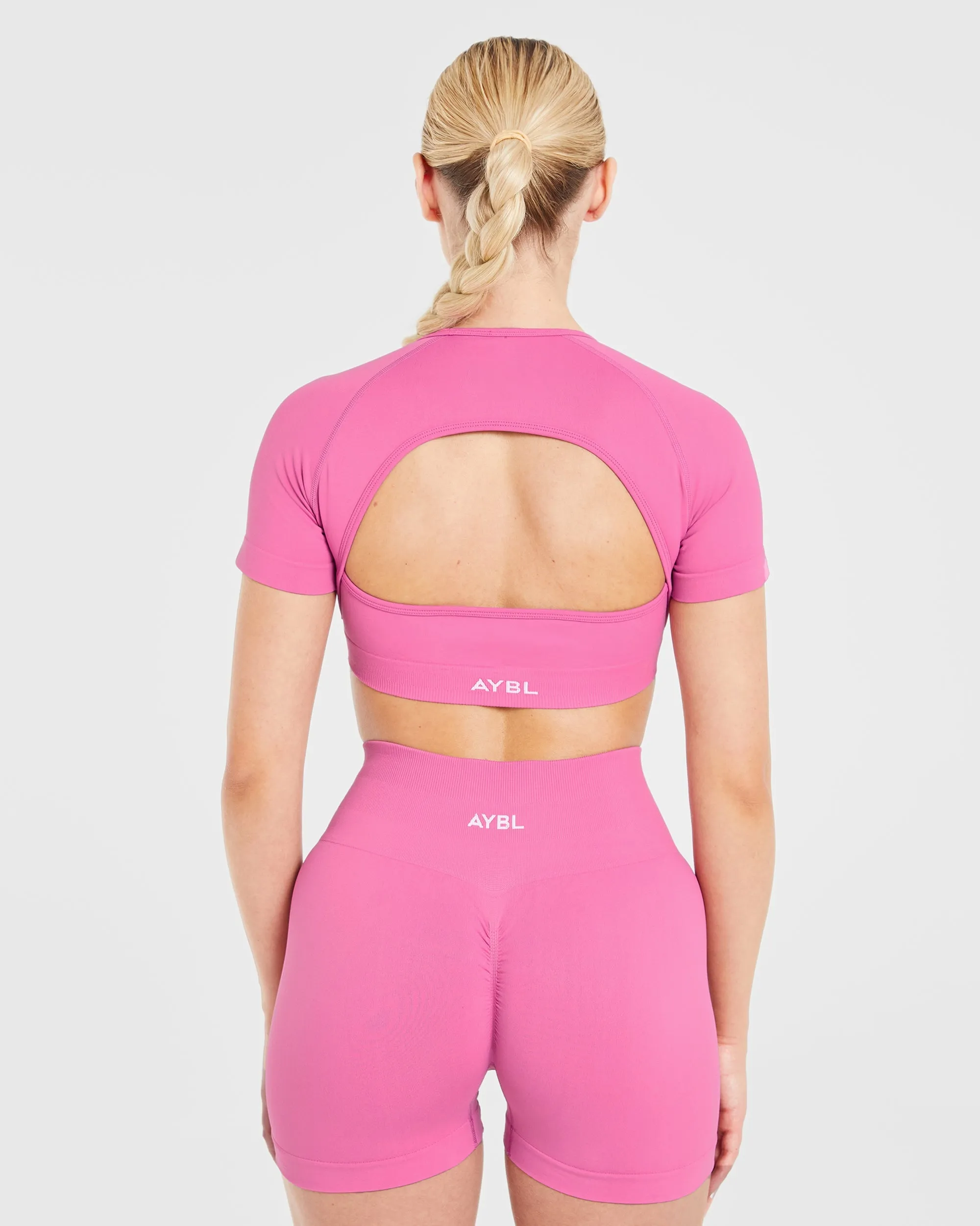 Power Seamless Crop Top - Pink sold by AYBL product image thumbnail 2