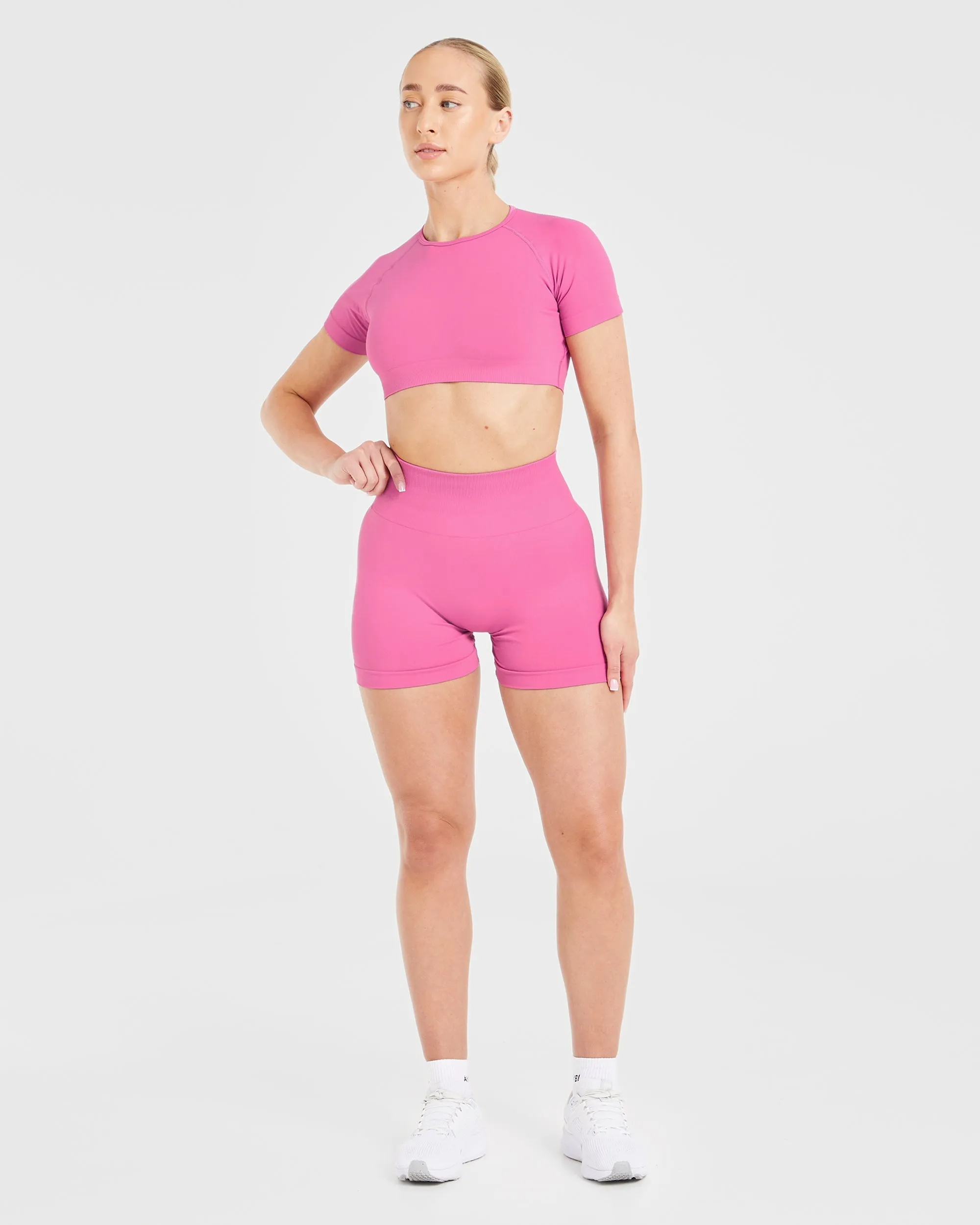 Power Seamless Crop Top - Pink sold by AYBL product image thumbnail 3