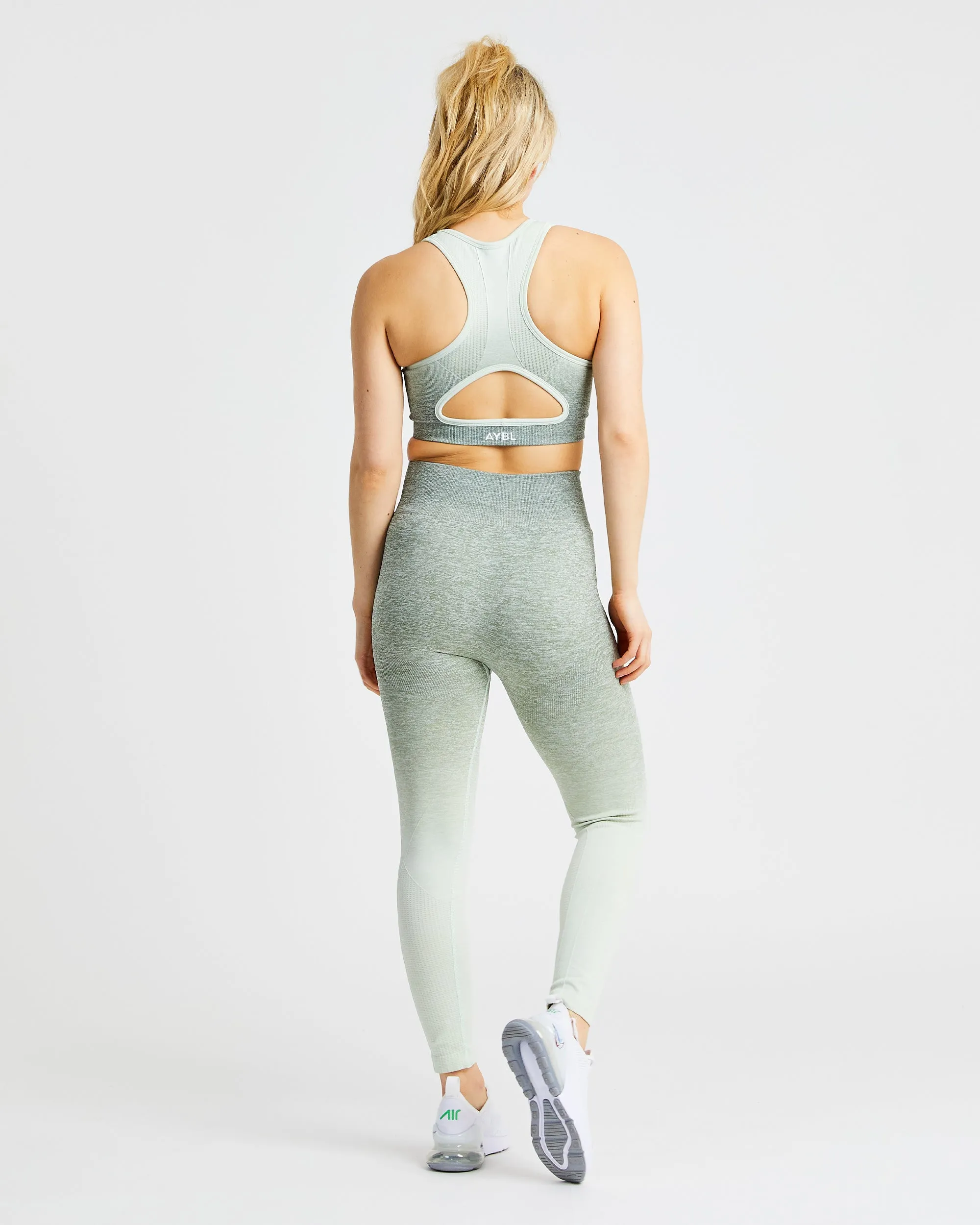 Pulse Ombré Seamless Sports Bra - Khaki sold by AYBL product image thumbnail 4
