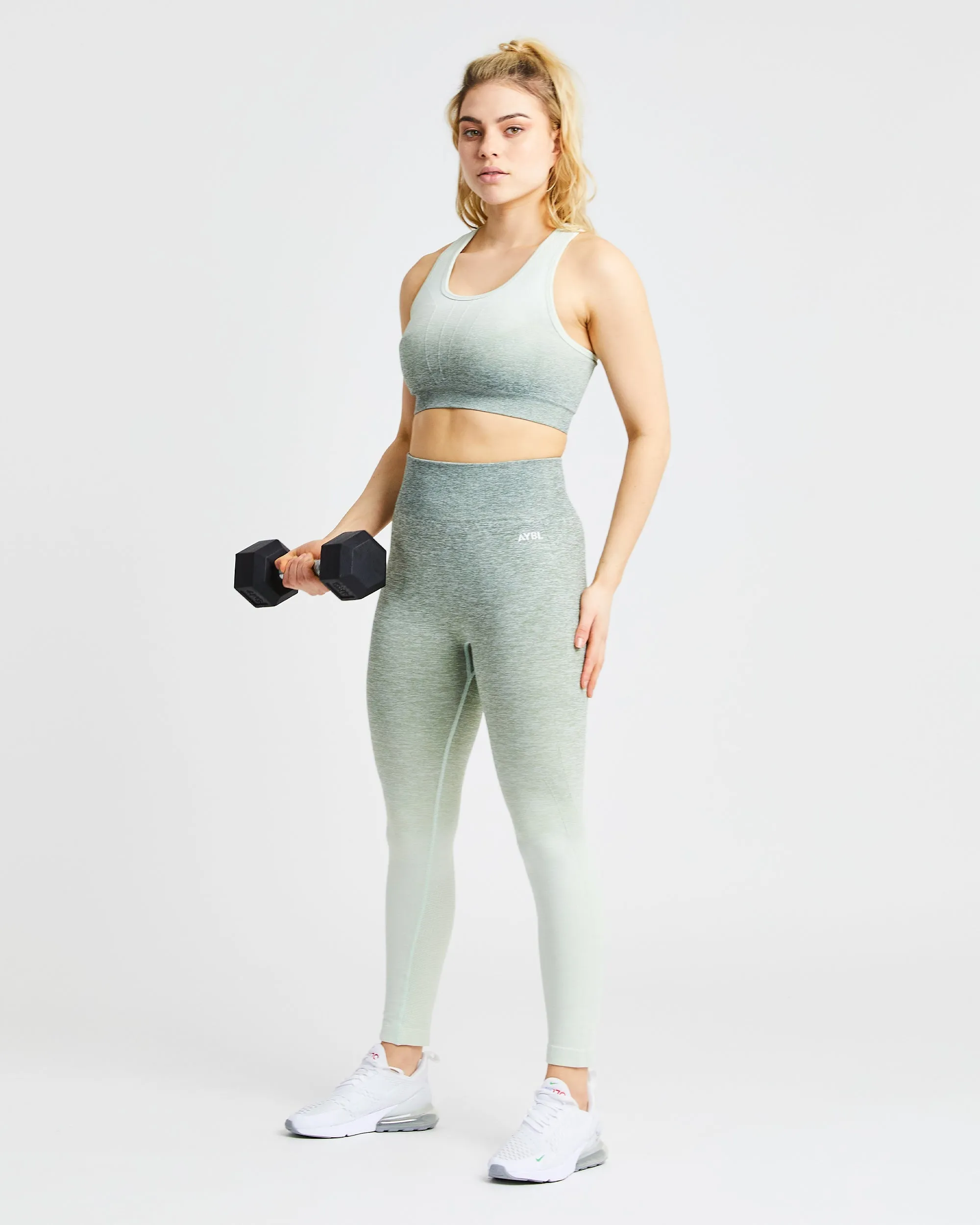 Pulse Ombré Seamless Sports Bra - Khaki sold by AYBL product image thumbnail 5
