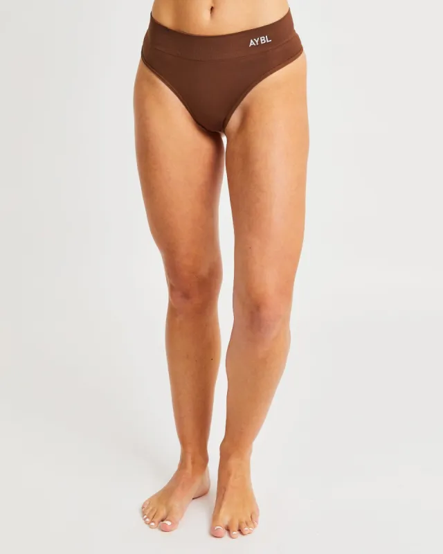 Seamless High Rise Thong - Brown sold by AYBL