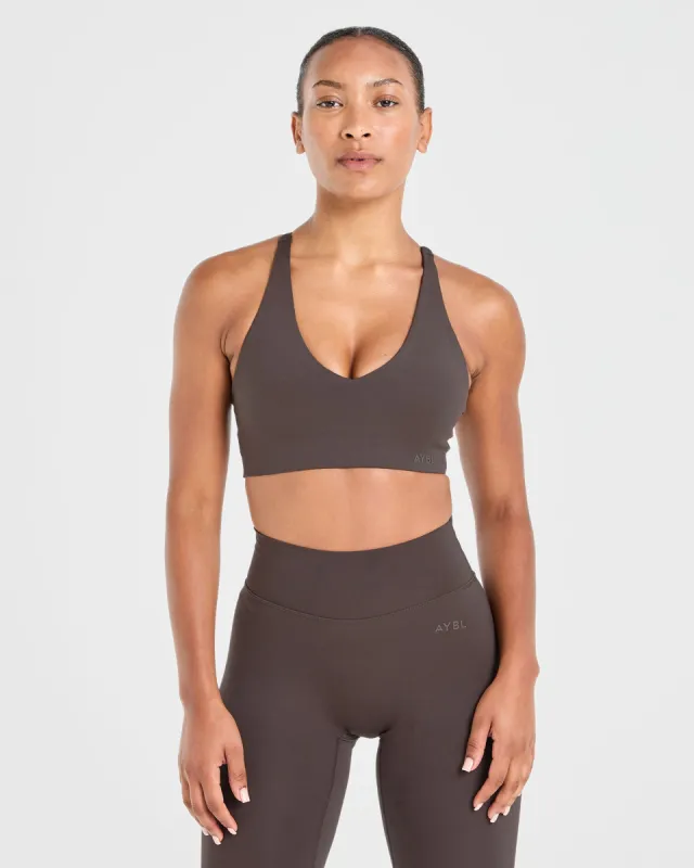Staple Sports Bra - Coffee Brown sold by AYBL
