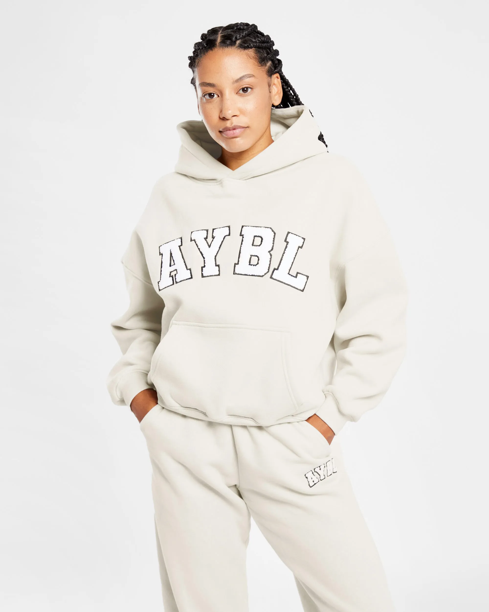 Varsity Oversized Hoodie - Sand sold by AYBL