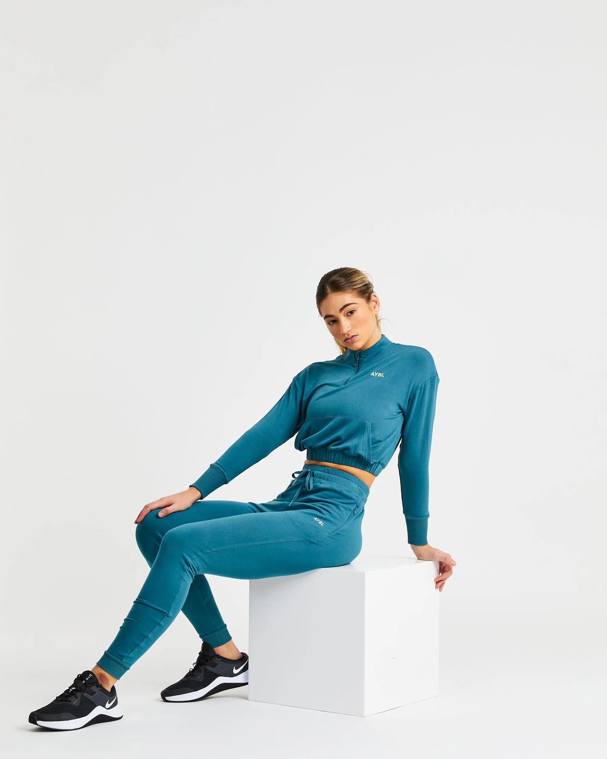 Studio 1/2 Zip Pullover - Deep Teal sold by AYBL product image thumbnail 5
