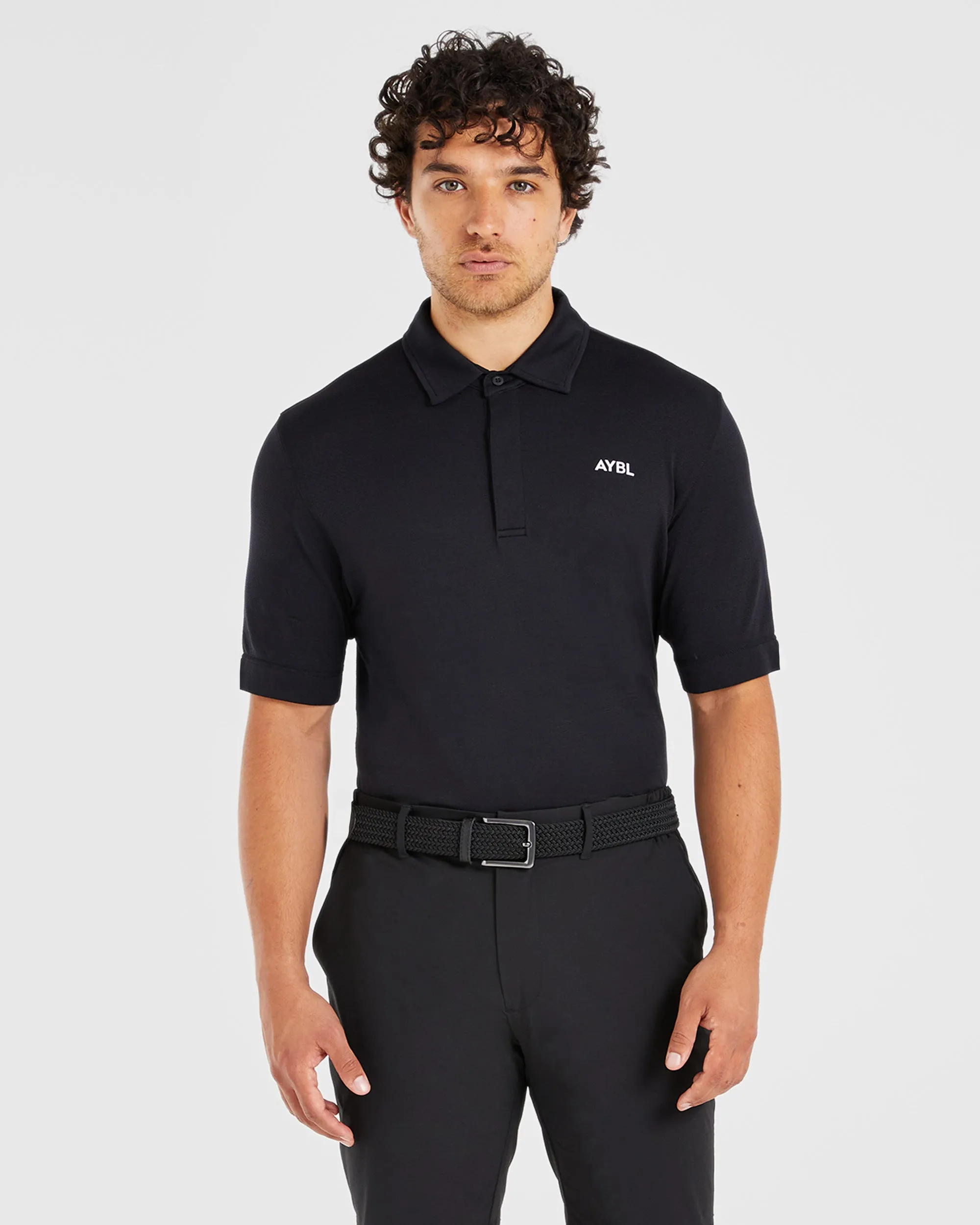 Performance Seamless Polo Shirt - Black sold by AYBL