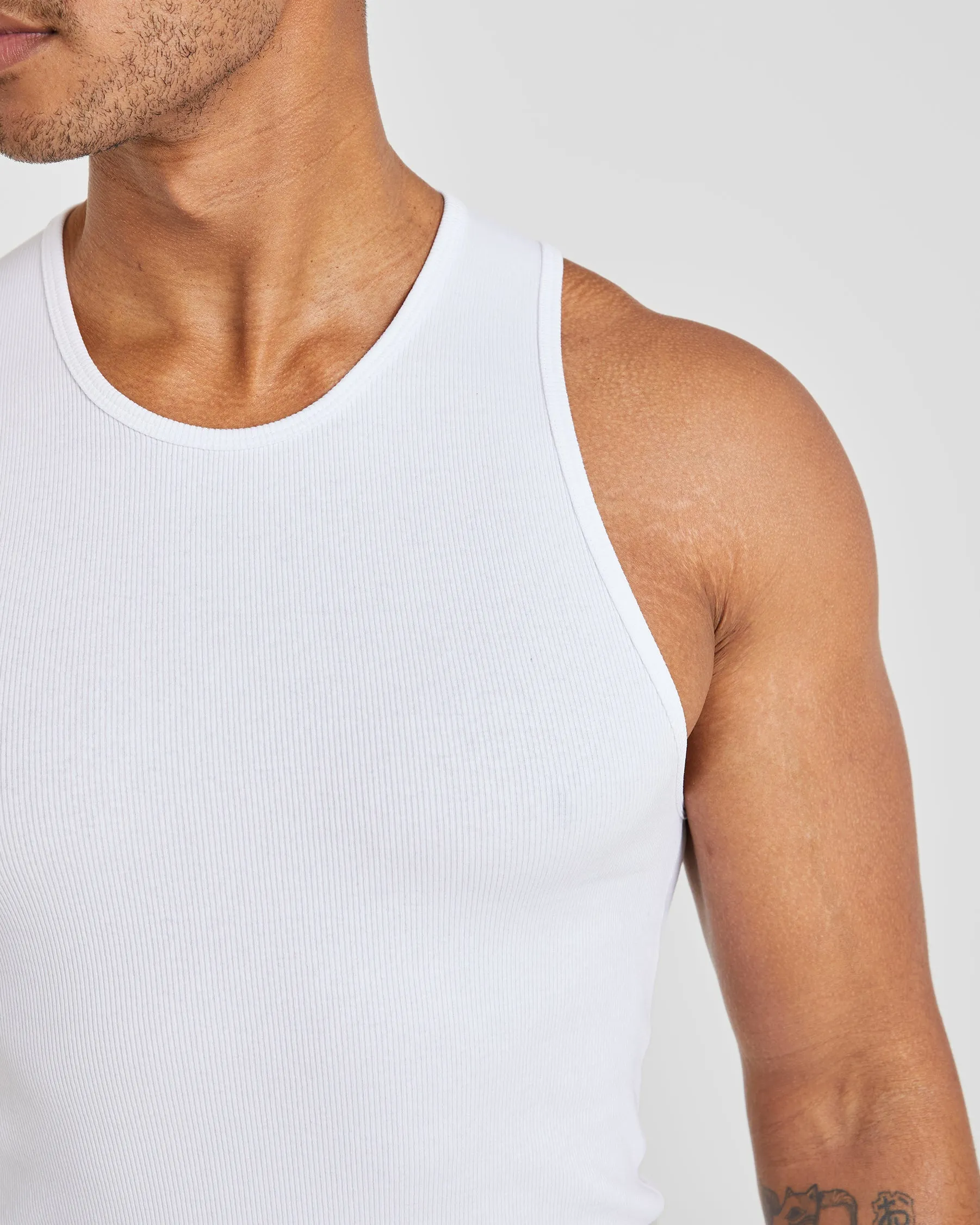 Essential Ribbed Tank - White sold by AYBL product image thumbnail 5