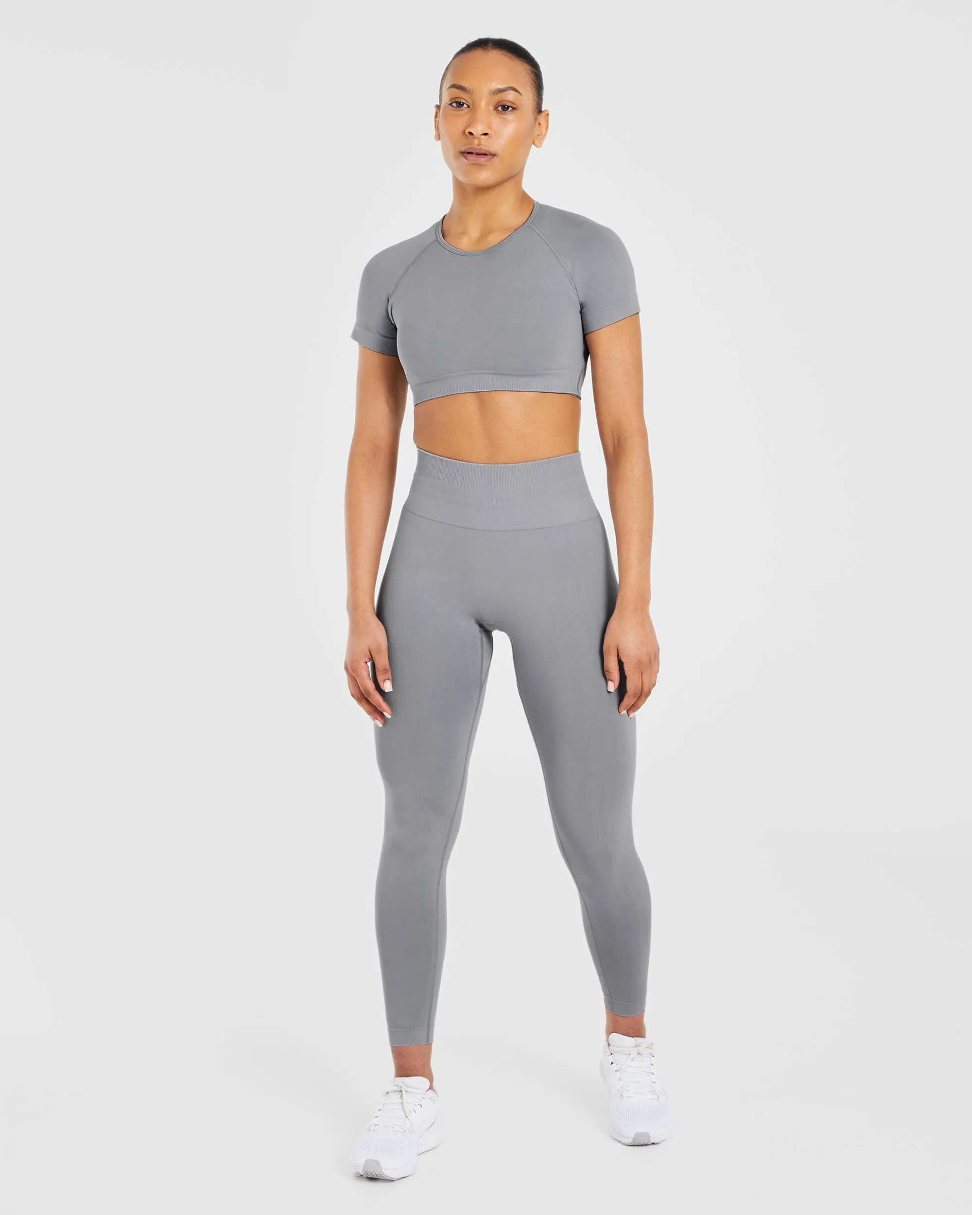 Power Seamless Crop Top - Grey sold by AYBL product image thumbnail 3