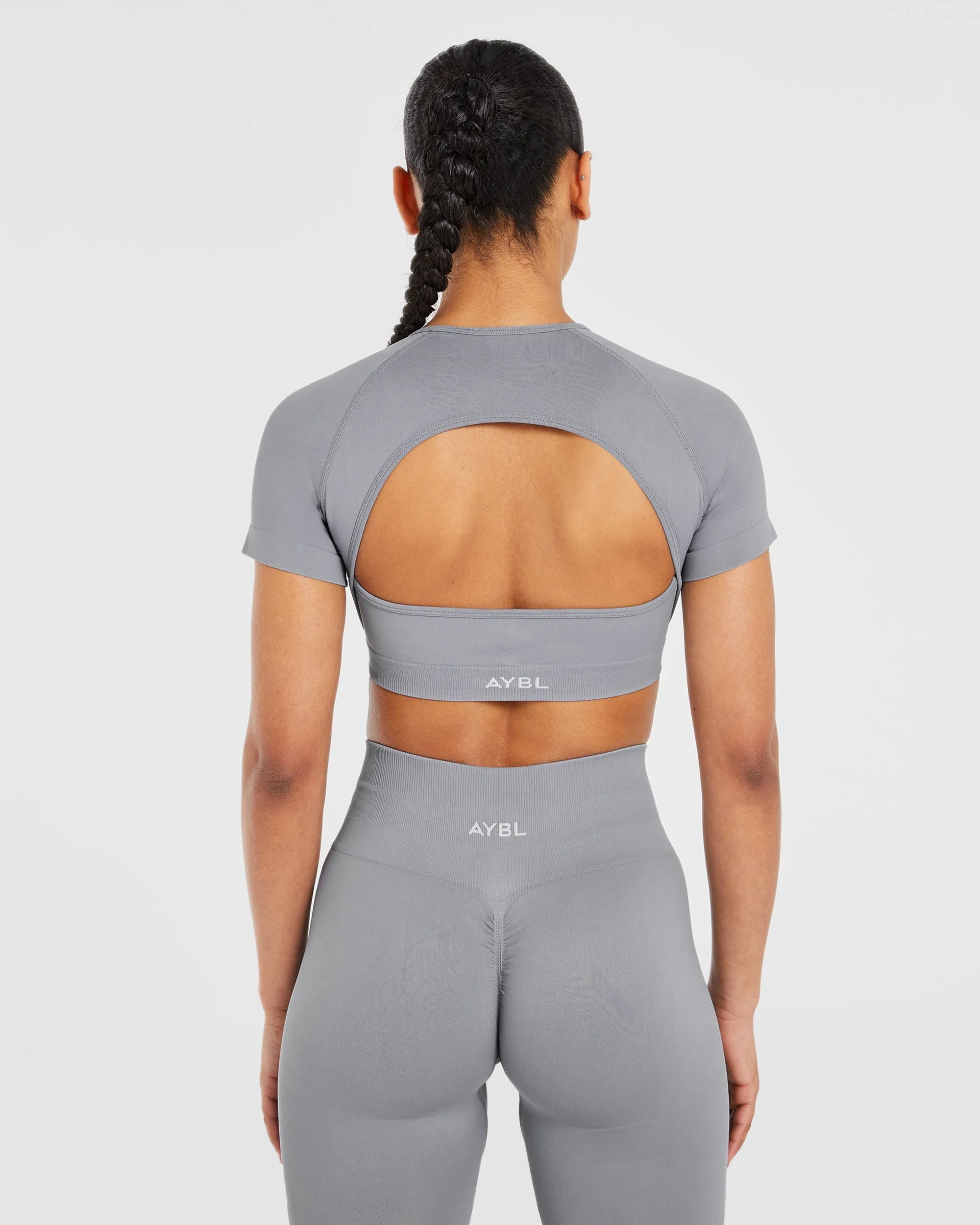 Power Seamless Crop Top - Grey sold by AYBL product image thumbnail 2