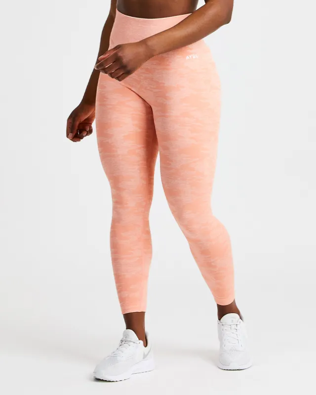 Evolve Camo Seamless Leggings - Peach sold by AYBL