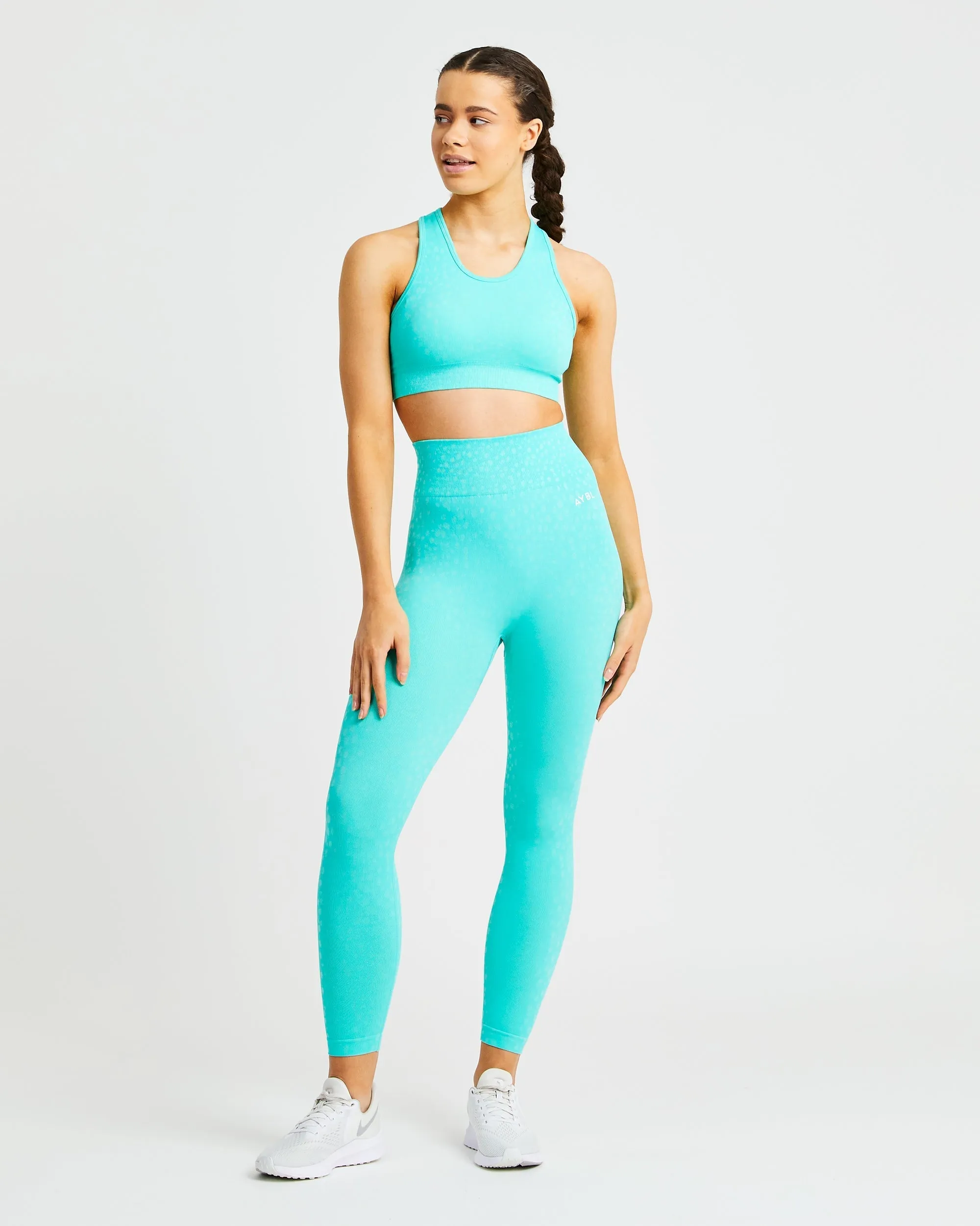 Evolve Speckle Seamless Sports Bra - Aqua Green sold by AYBL product image thumbnail 3