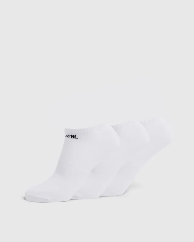 Everyday Trainer Socks (3 Pack) - White sold by AYBL