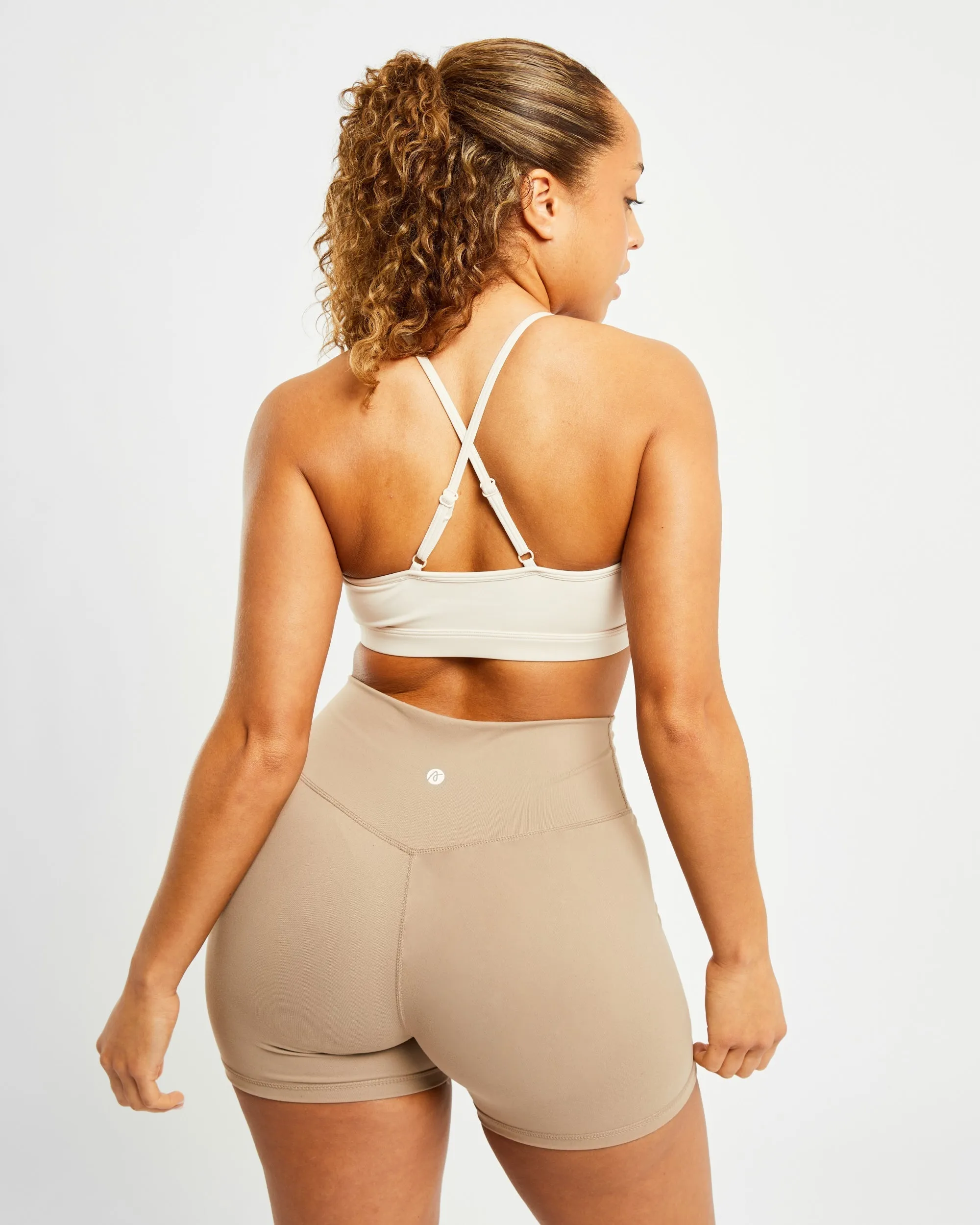 Essential V Neck Sports Bra - Beige sold by AYBL product image thumbnail 2