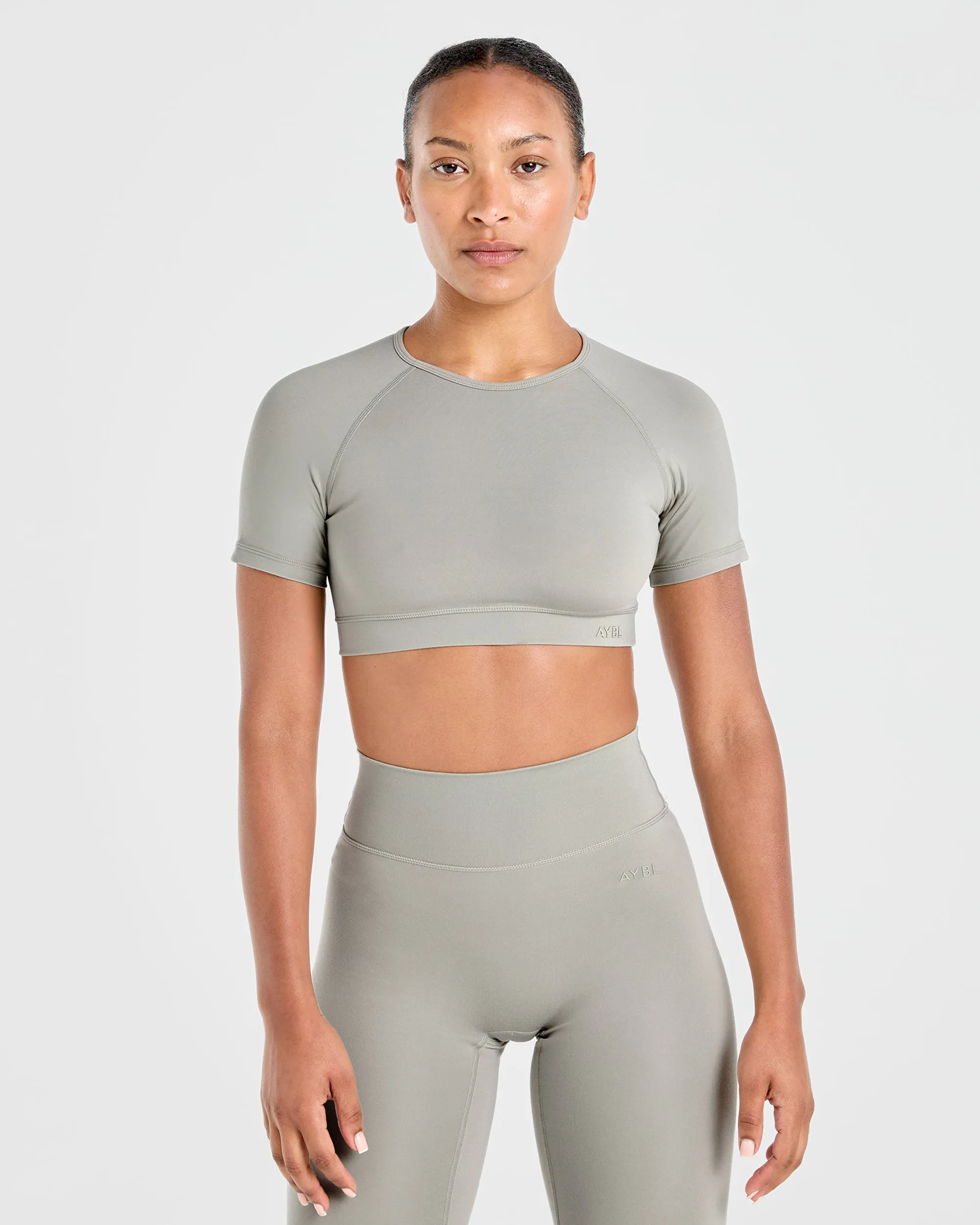 Staple Crop Top - Washed Olive sold by AYBL