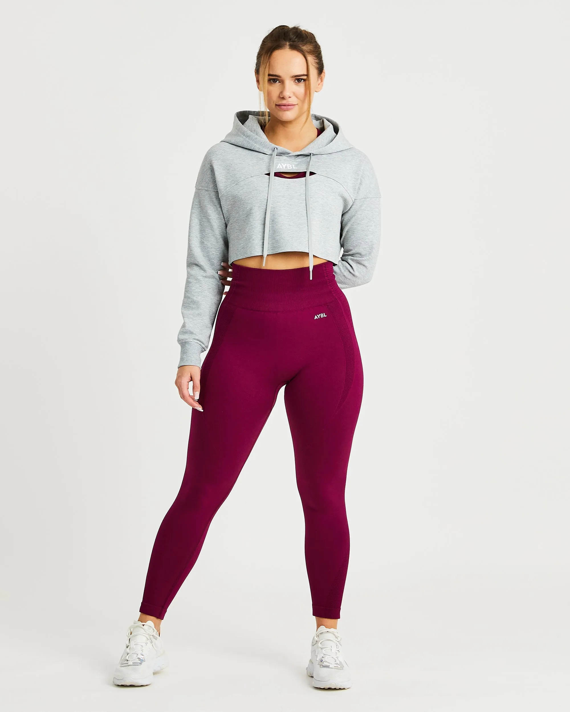 Everyday Cutout Crop Hoodie - Heather Grey sold by AYBL product image thumbnail 3
