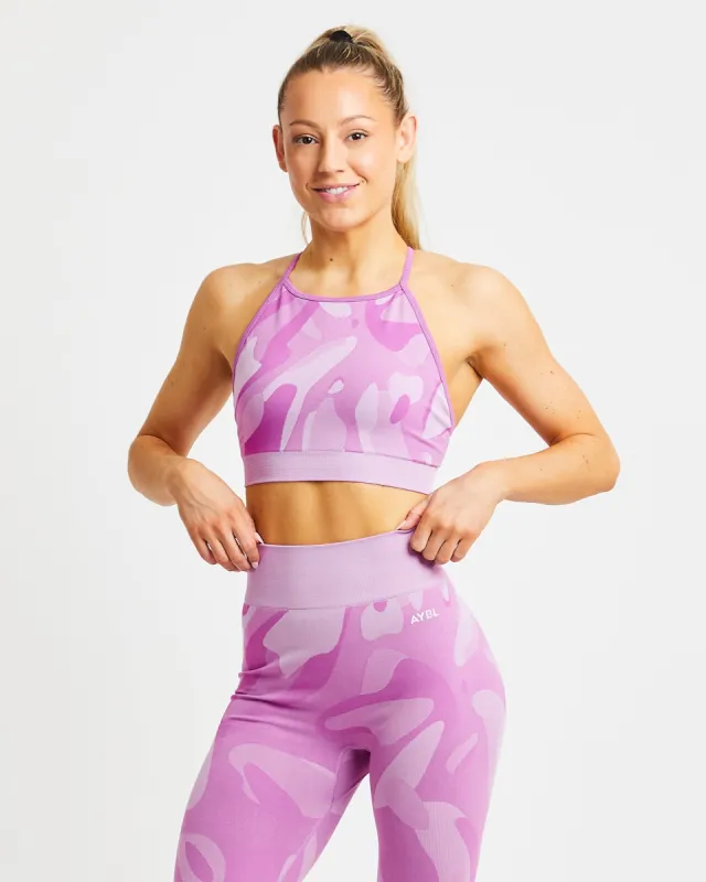 Abstract Seamless Sports Bra - Orchid Purple sold by AYBL