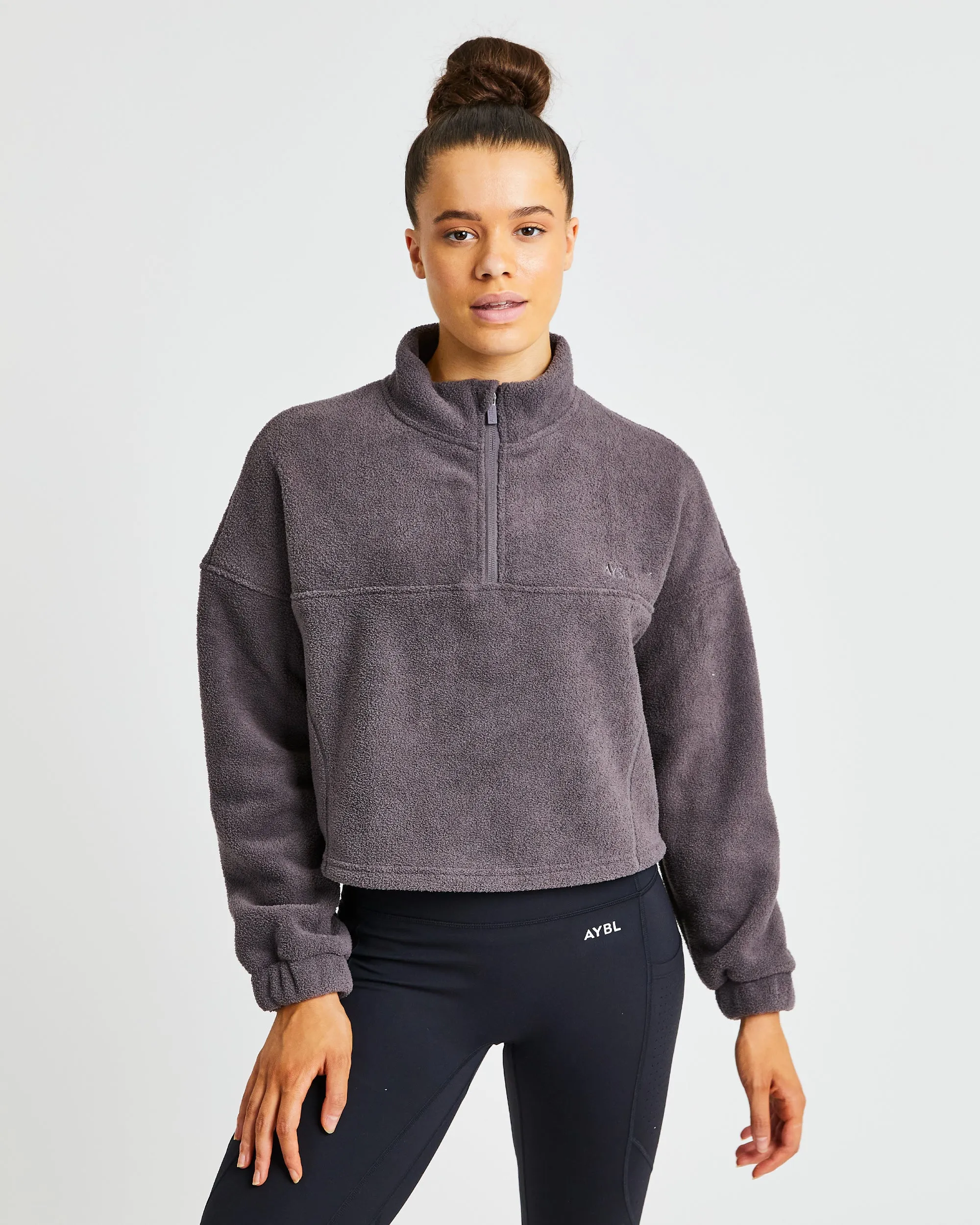 Effortless Oversized Crop Fleece - Charcoal sold by AYBL