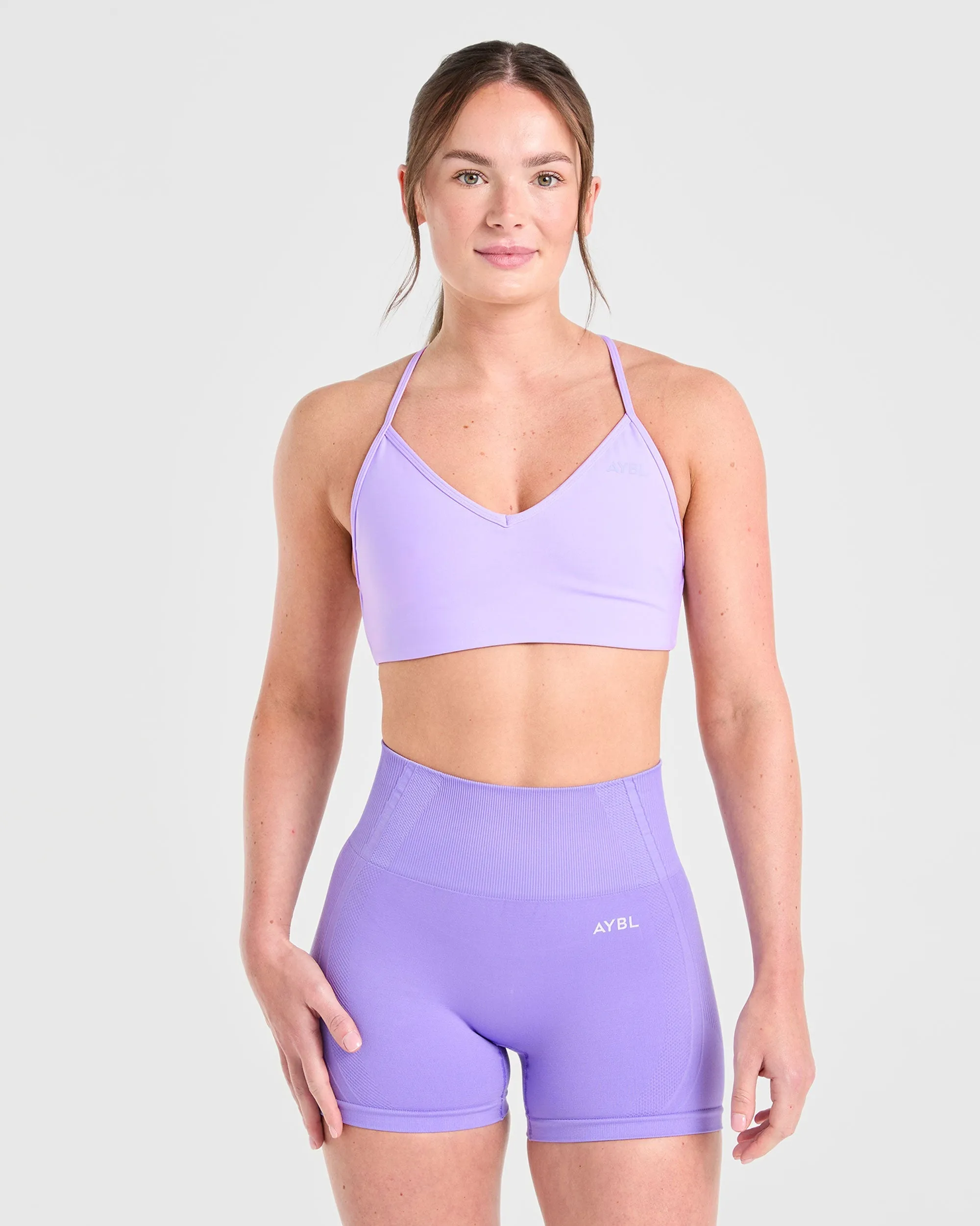 Essential Crossback Sports Bra - Pastel Purple sold by AYBL