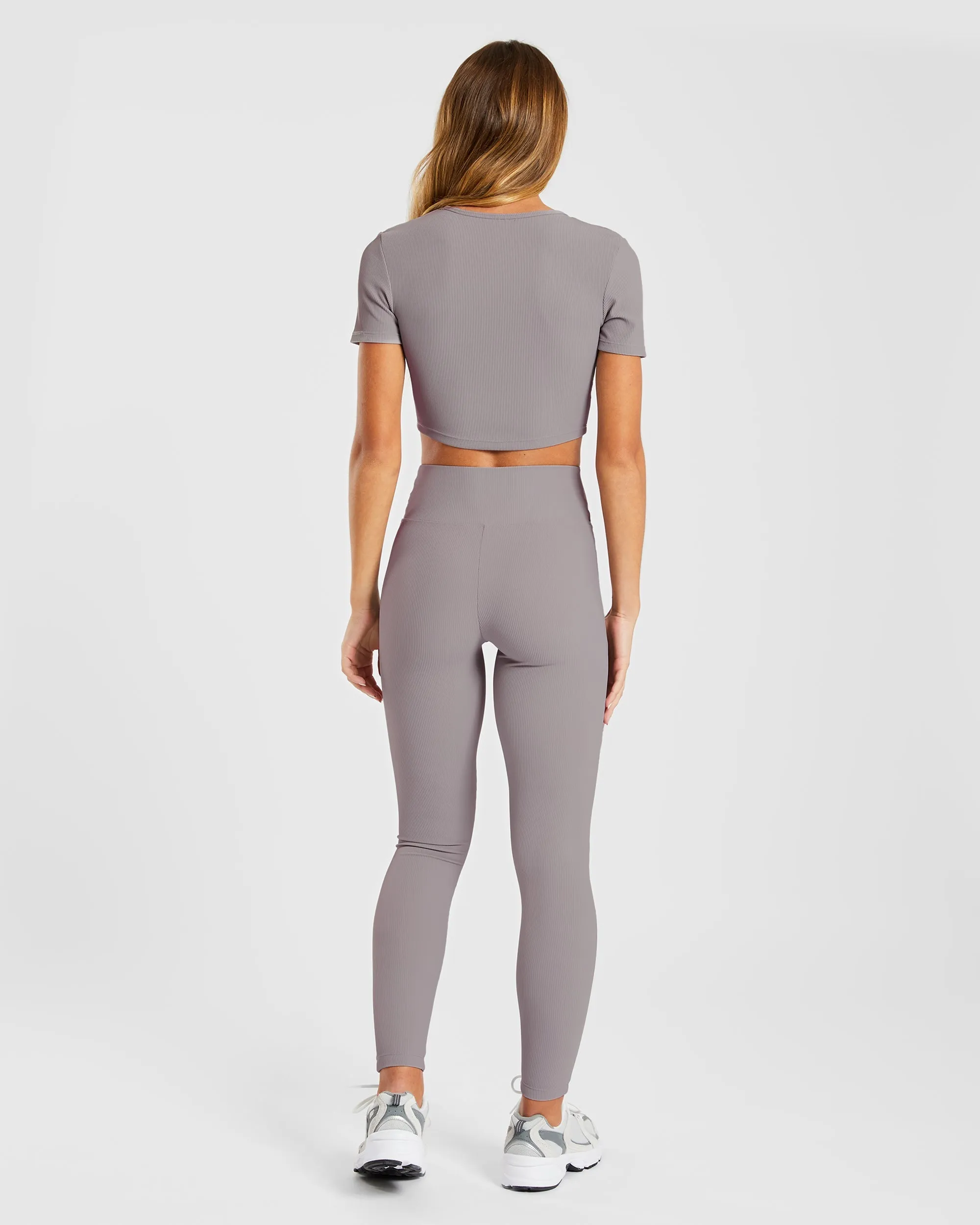 Sculpt Ribbed Leggings - Fog Grey sold by AYBL product image thumbnail 4