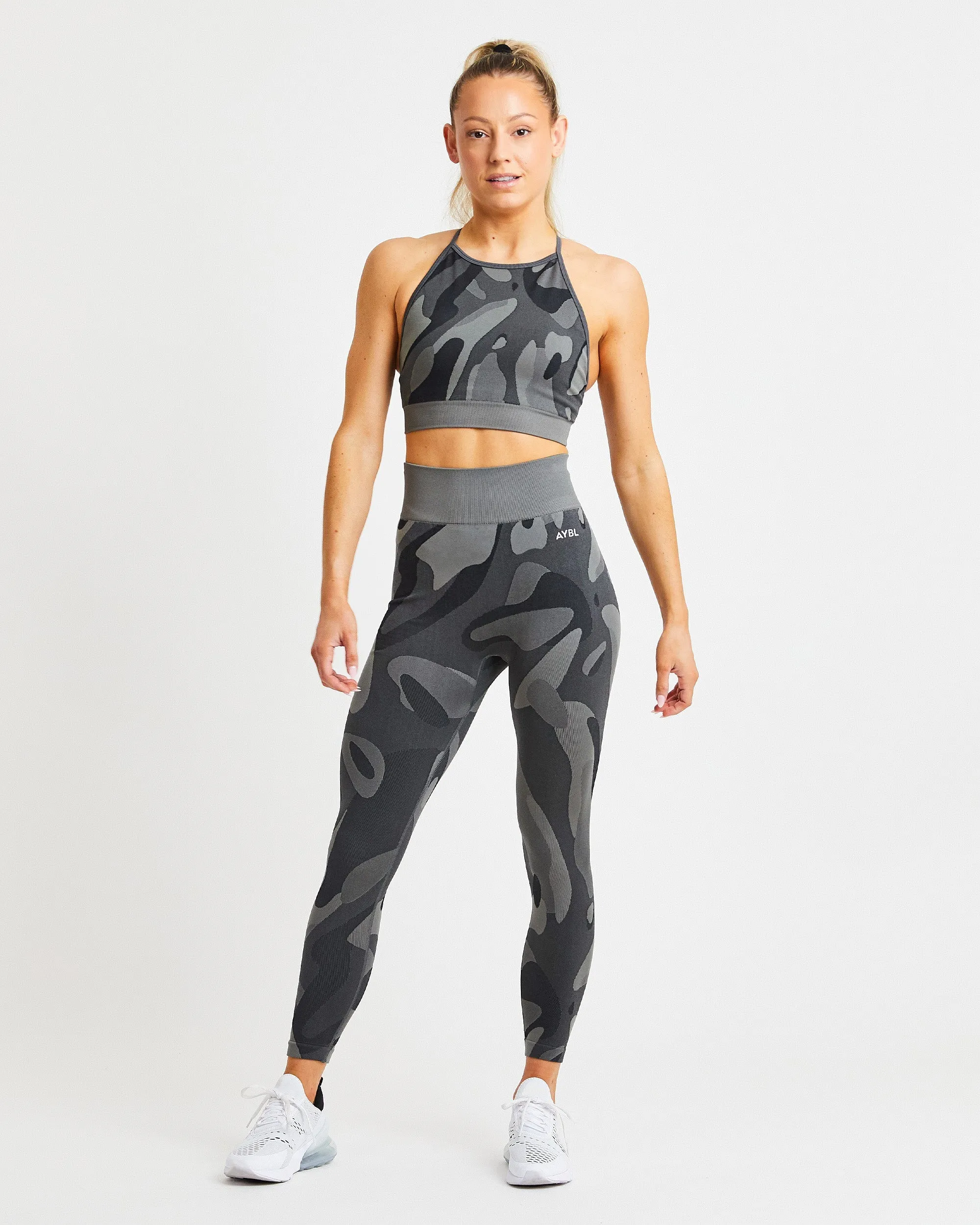Abstract Seamless Sports Bra - Charcoal sold by AYBL product image thumbnail 3