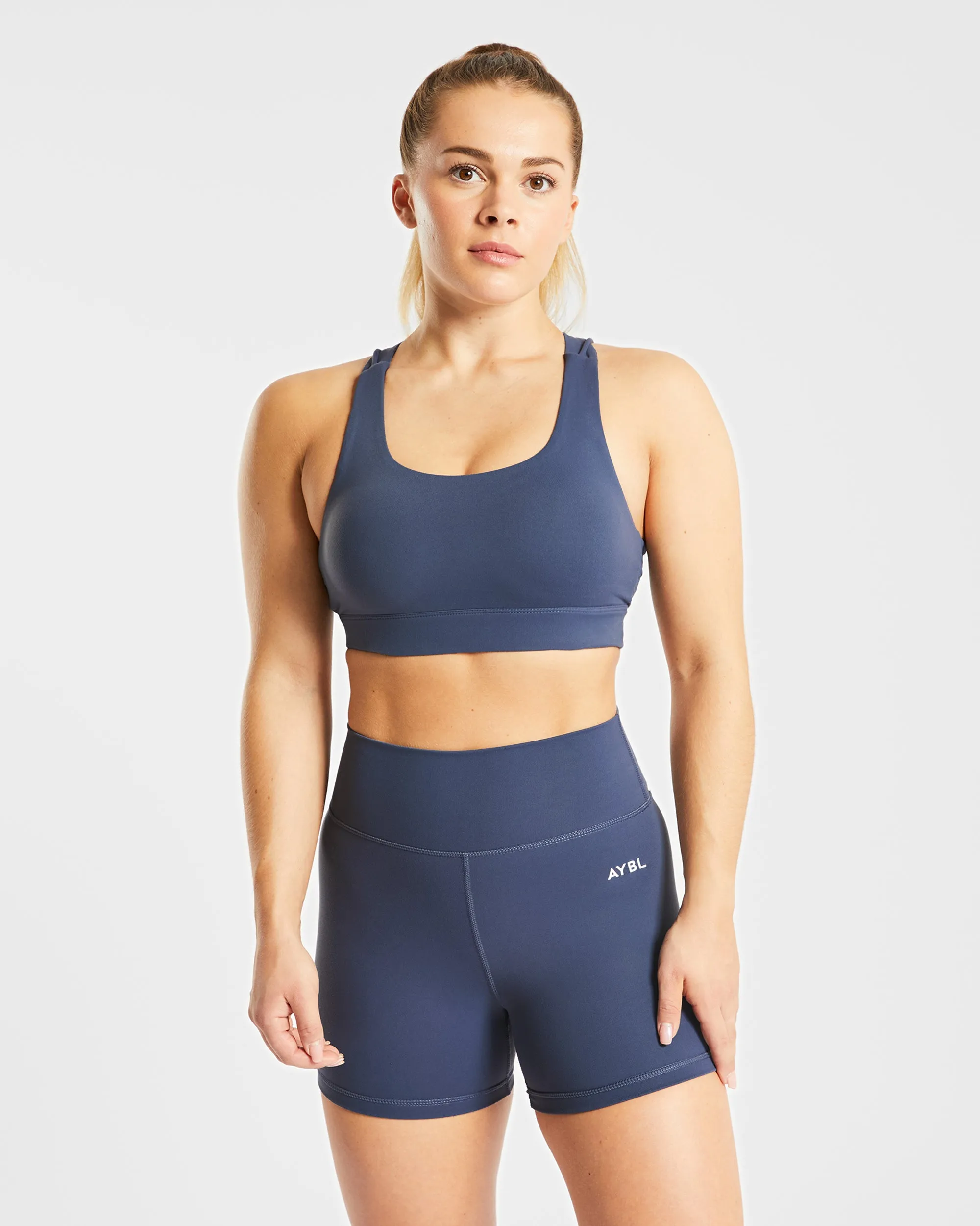 Core Sports Bra - Navy Blue sold by AYBL