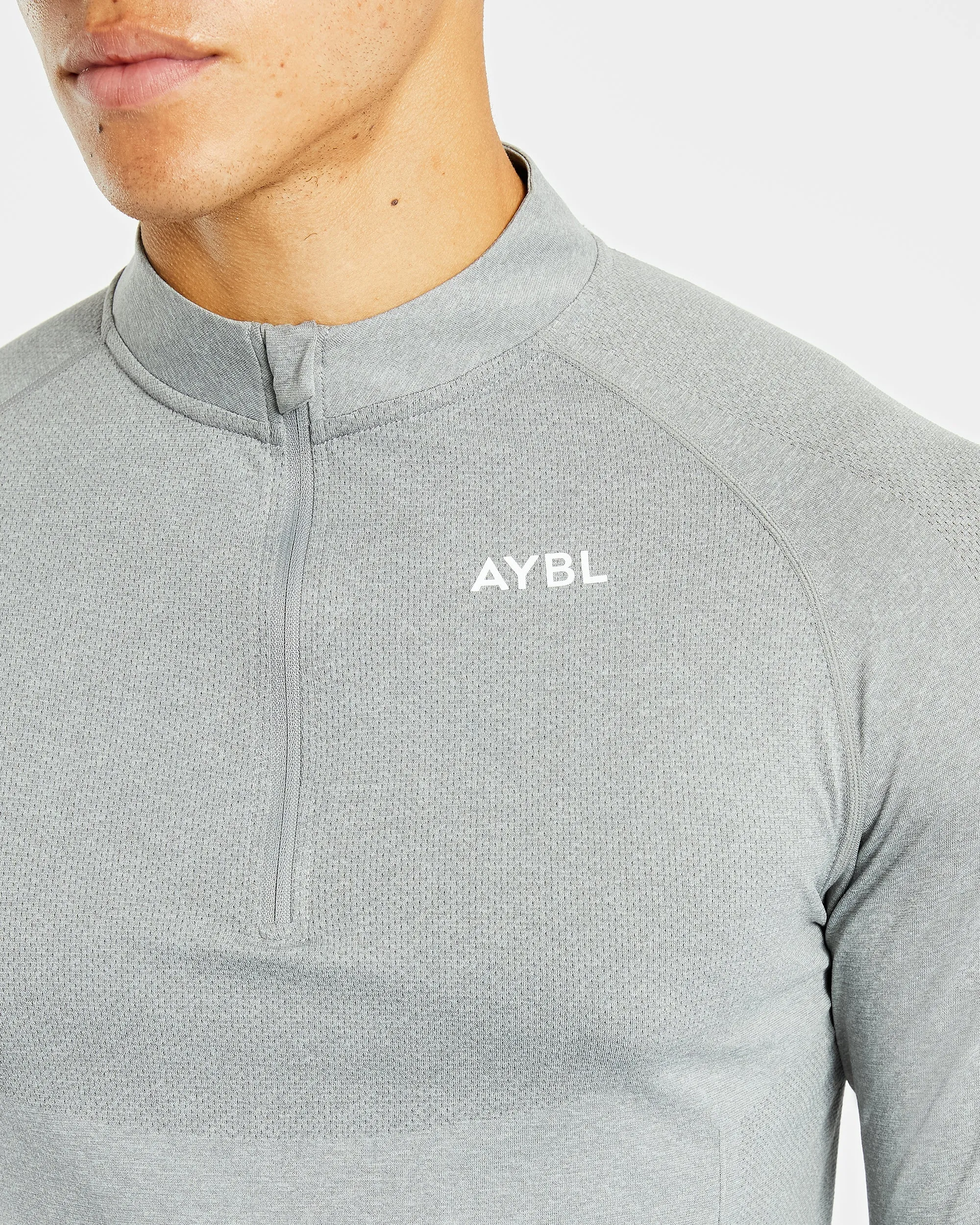 Essential Seamless 1/4 Zip Pullover - Grey Marl sold by AYBL product image thumbnail 5