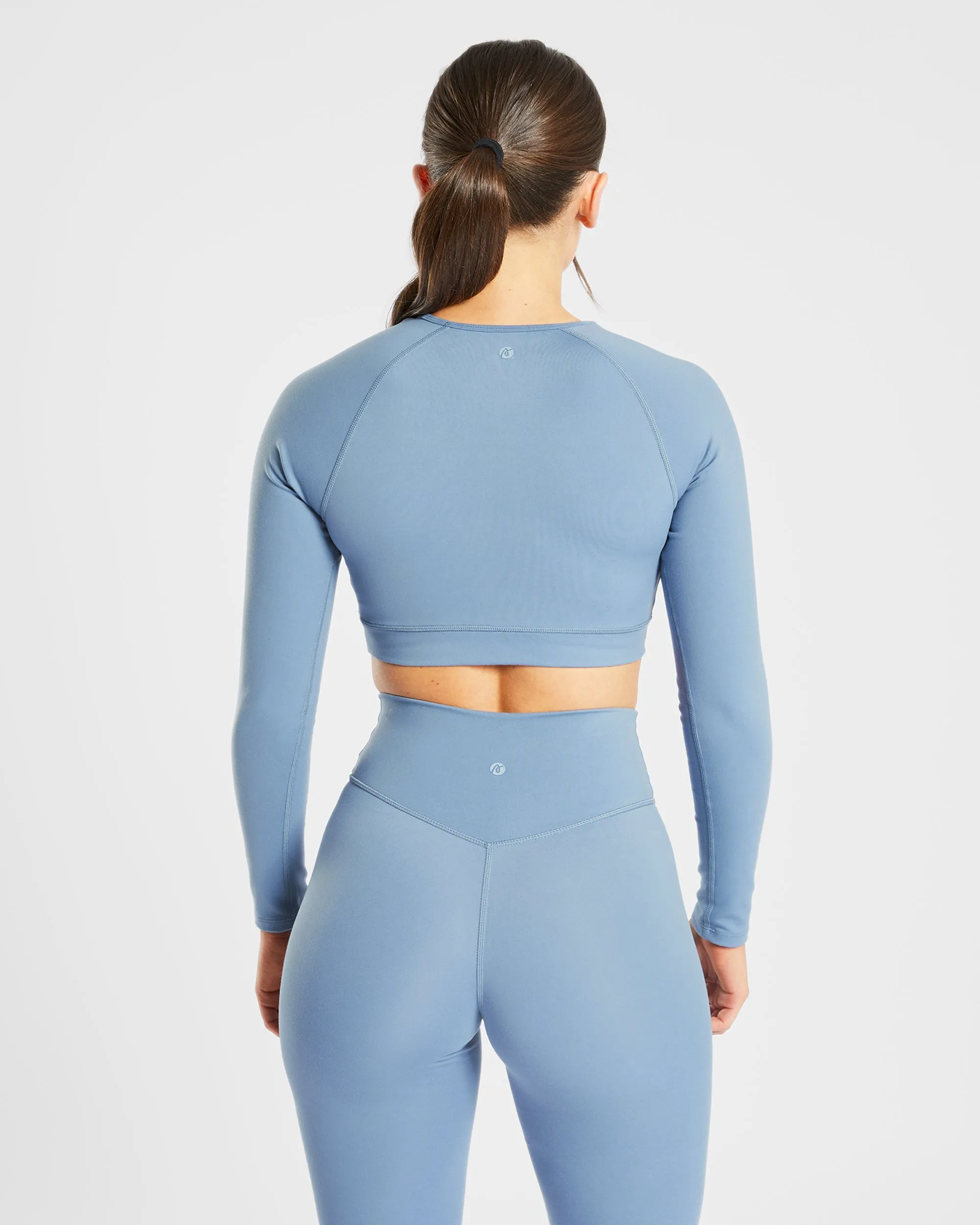 Staple Long Sleeve Crop Top - Slate Blue sold by AYBL product image thumbnail 2