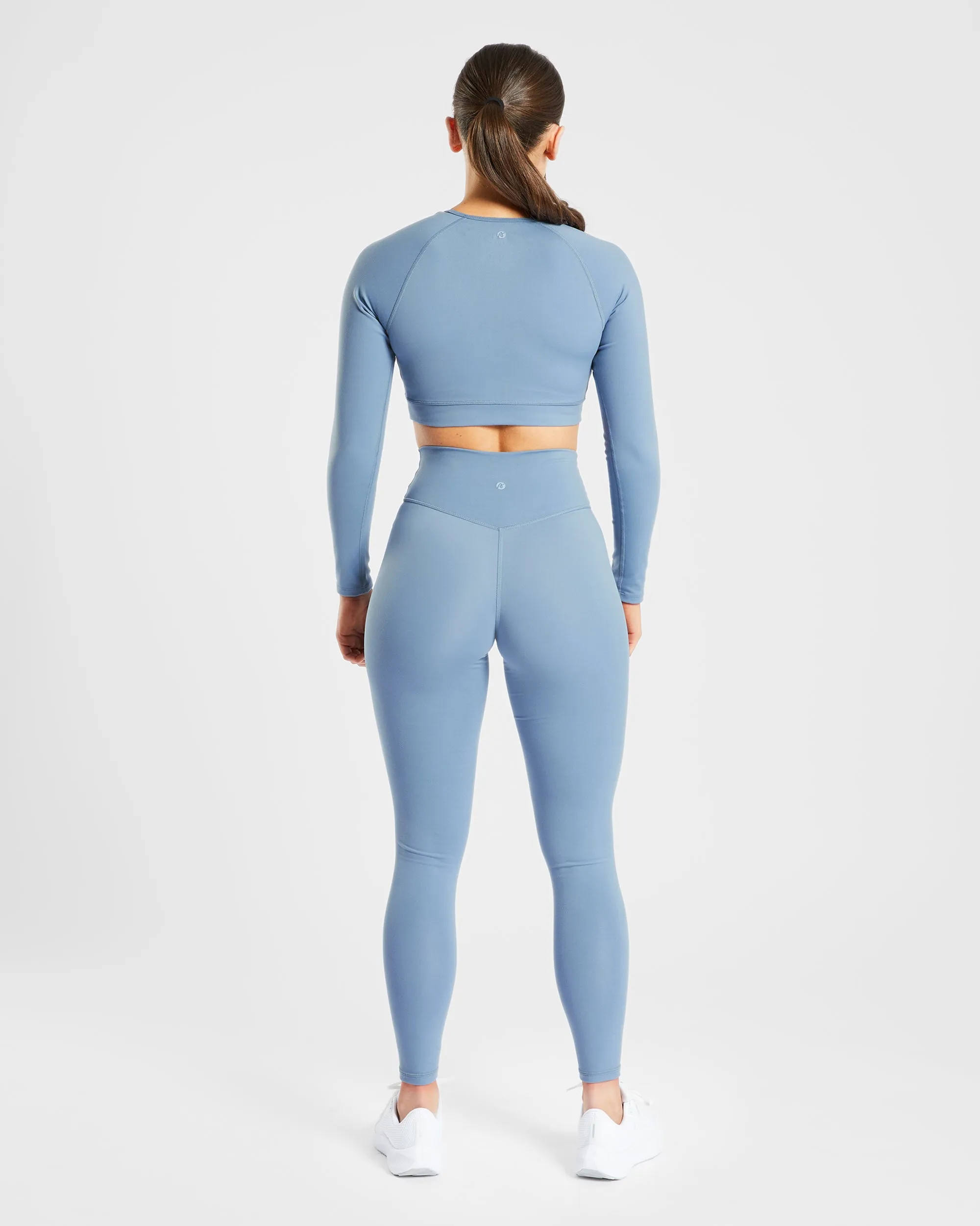 Staple Long Sleeve Crop Top - Slate Blue sold by AYBL product image thumbnail 4