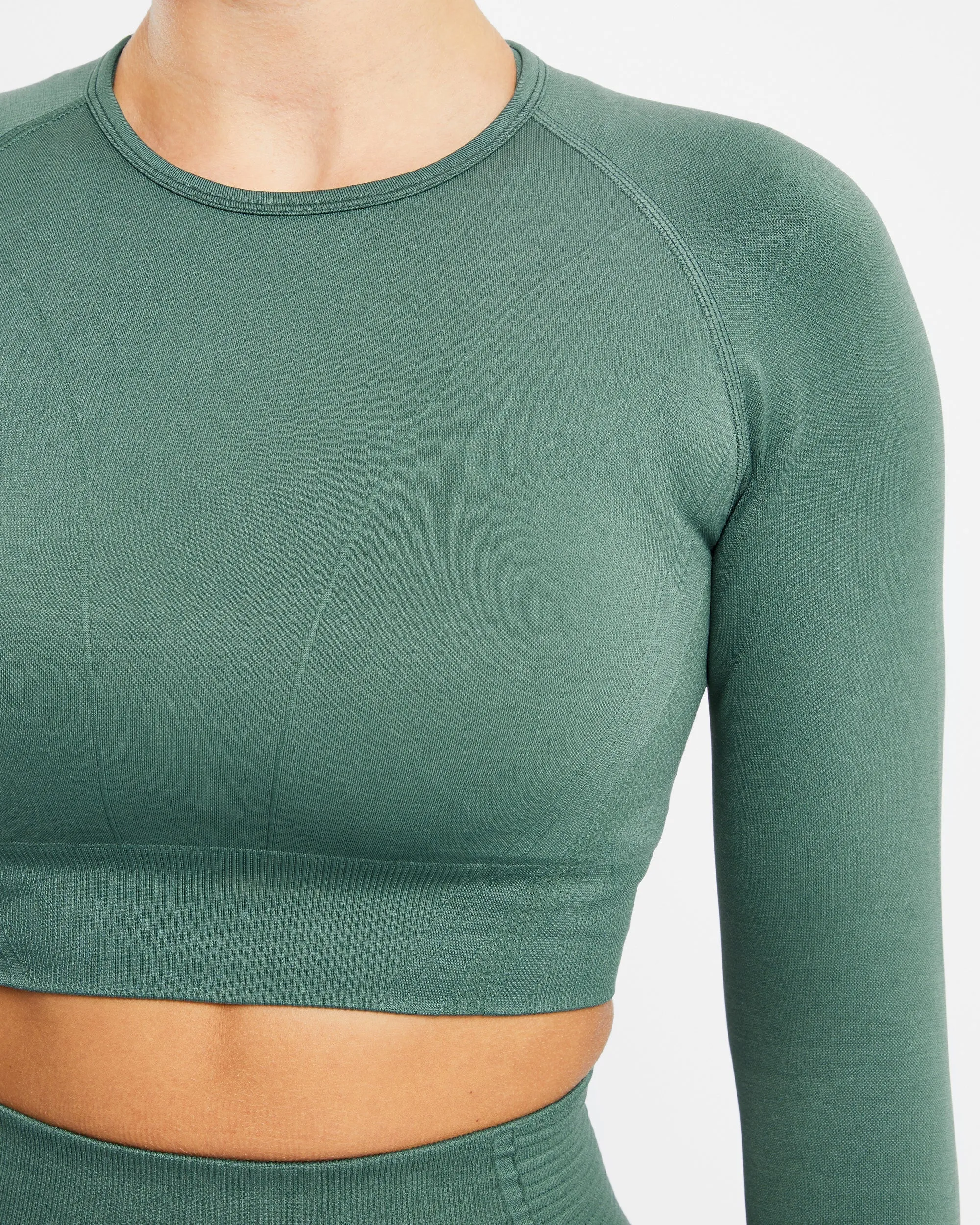 Balance V2 Seamless Long Sleeve Crop Top - Green sold by AYBL product image thumbnail 5