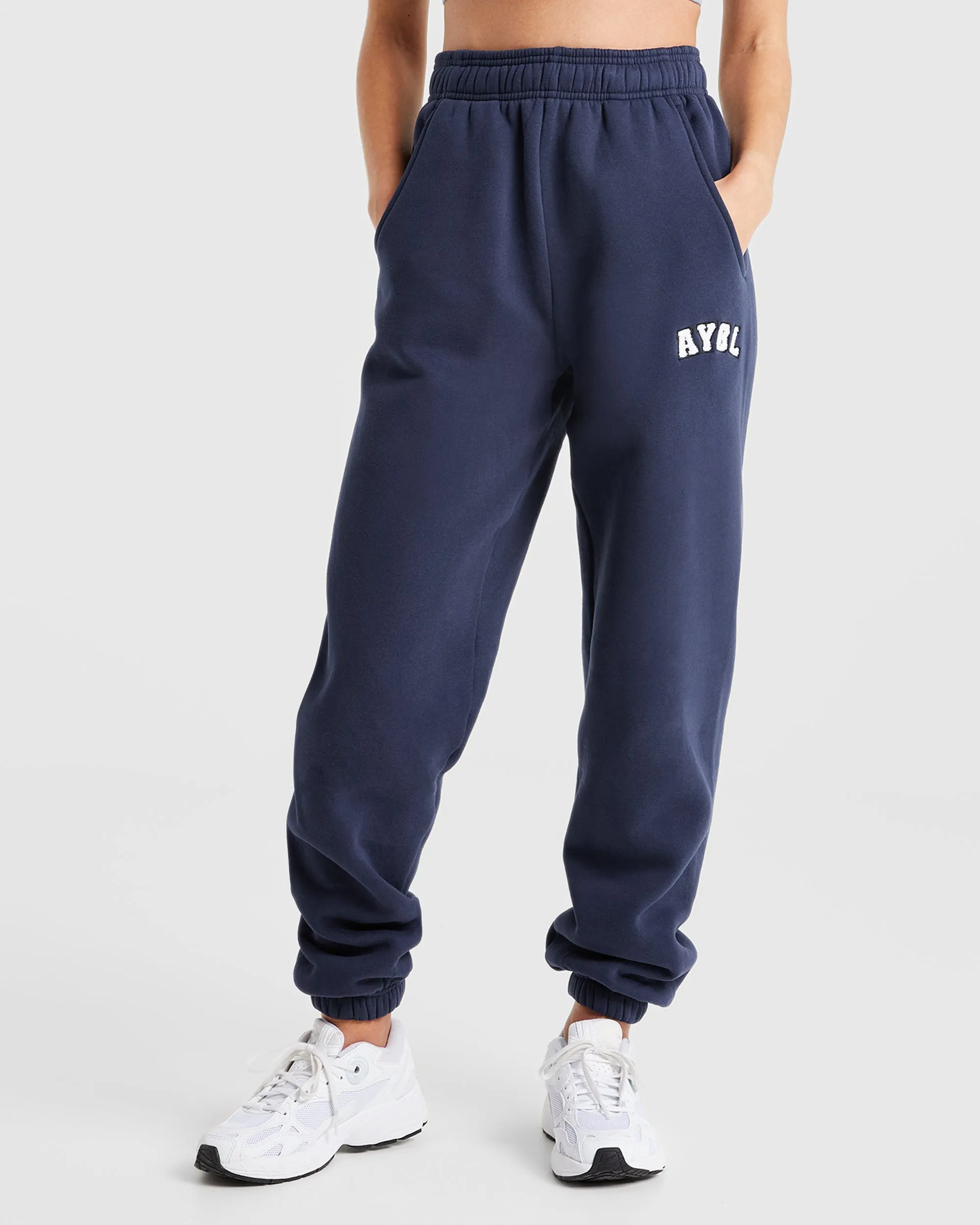 Varsity Oversized Joggers - Navy sold by AYBL
