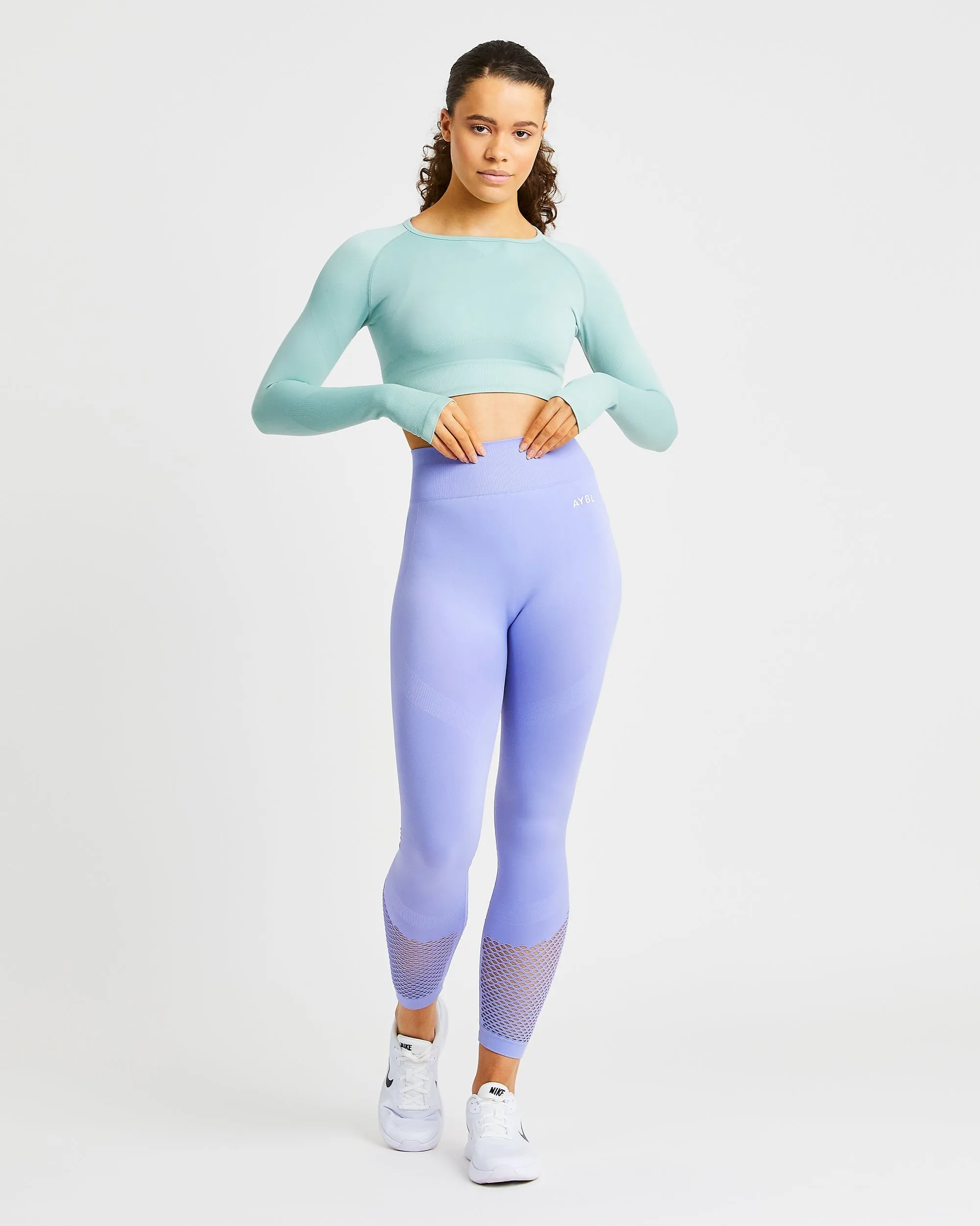 Reform Seamless Long Sleeve Crop Top - Sage Green sold by AYBL product image thumbnail 3
