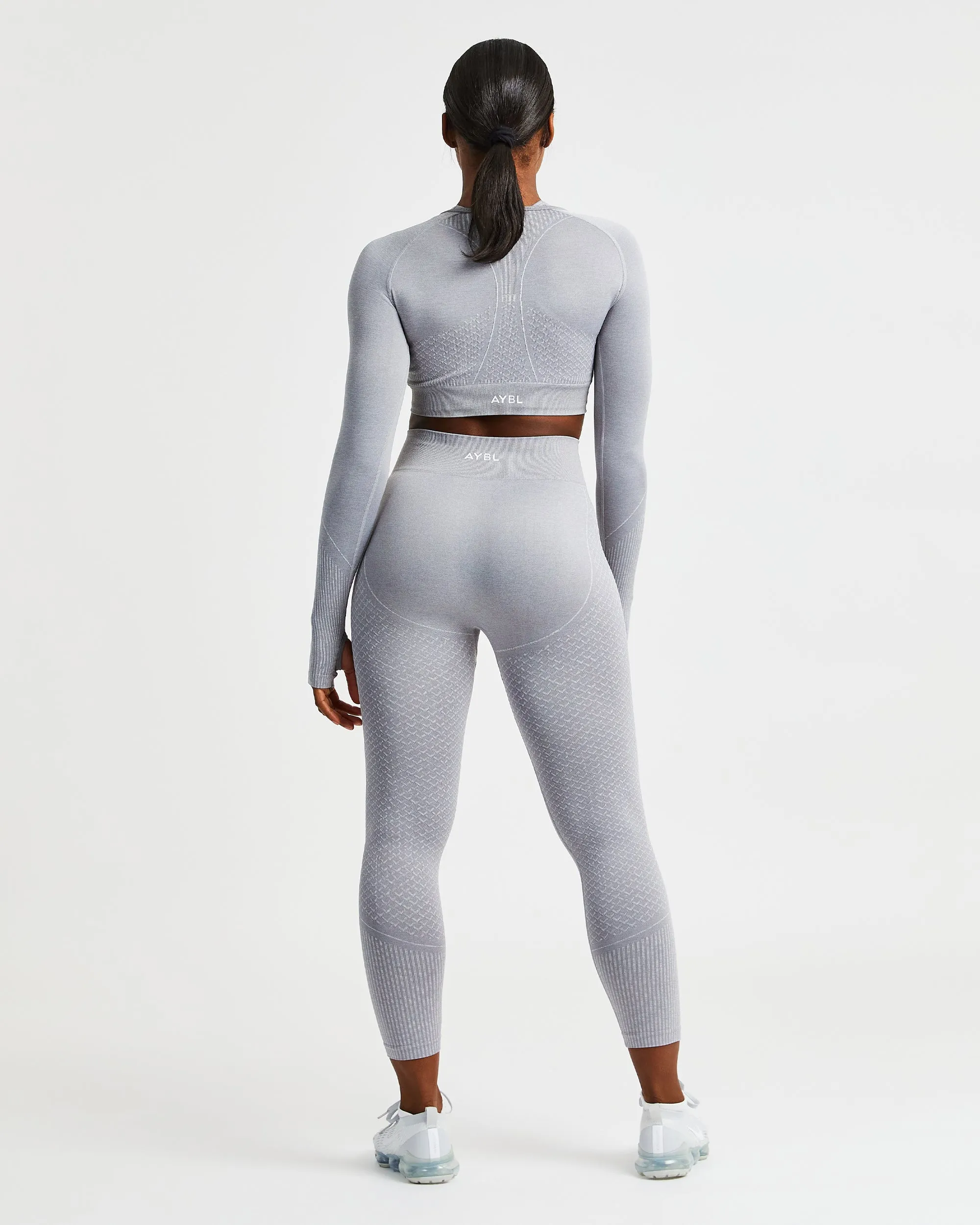 Impact Seamless Long Sleeve Crop Top - Grey sold by AYBL product image thumbnail 4