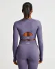 Elevate Seamless Long Sleeve Crop Top - Purple sold by AYBL