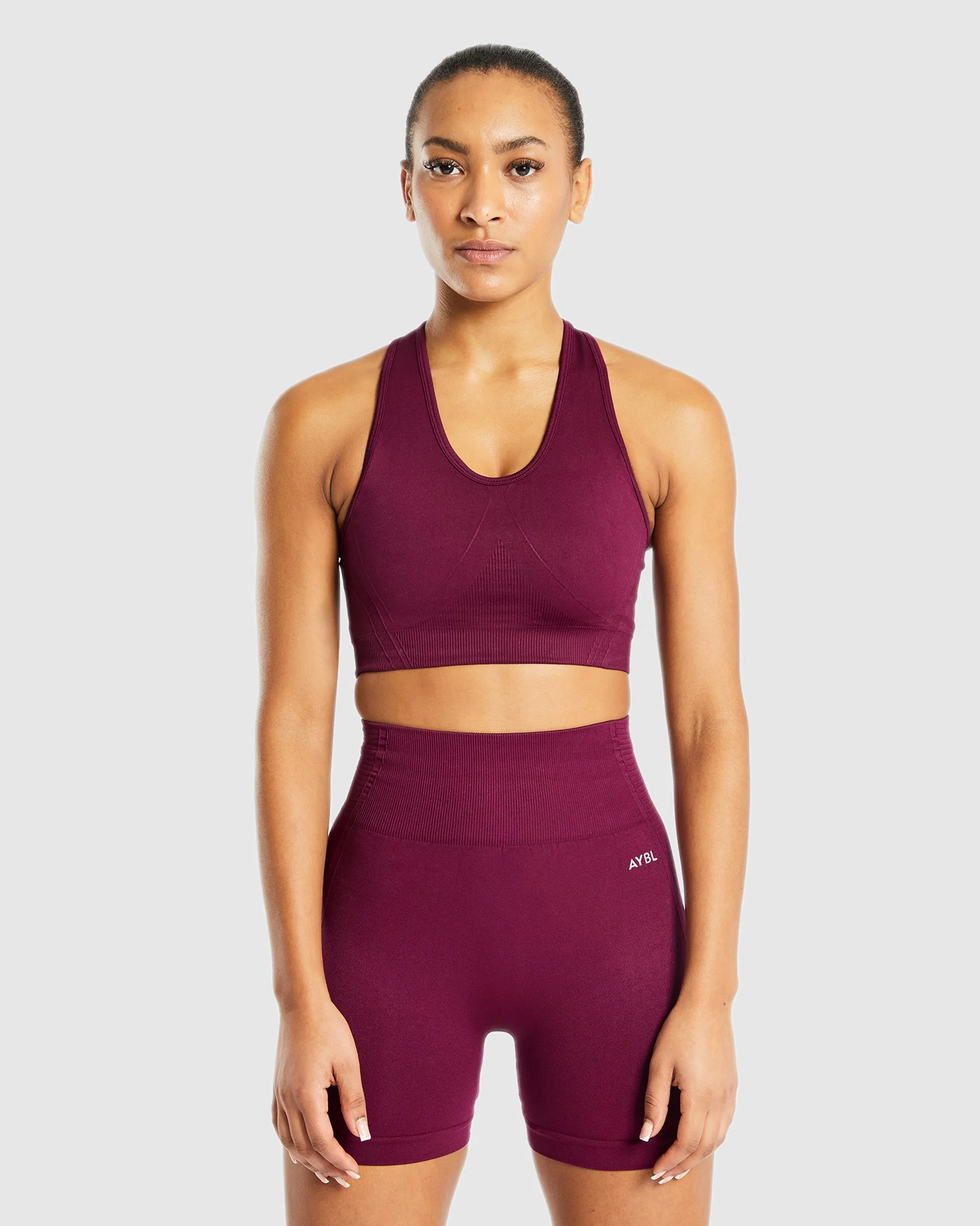 Balance V2 Seamless Sports Bra - Purple Wine sold by AYBL