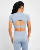 Revive Seamless Crop Top - Mineral Blue Marl sold by AYBL