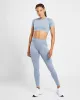 Revive Seamless Crop Top - Mineral Blue Marl sold by AYBL