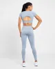 Revive Seamless Crop Top - Mineral Blue Marl sold by AYBL