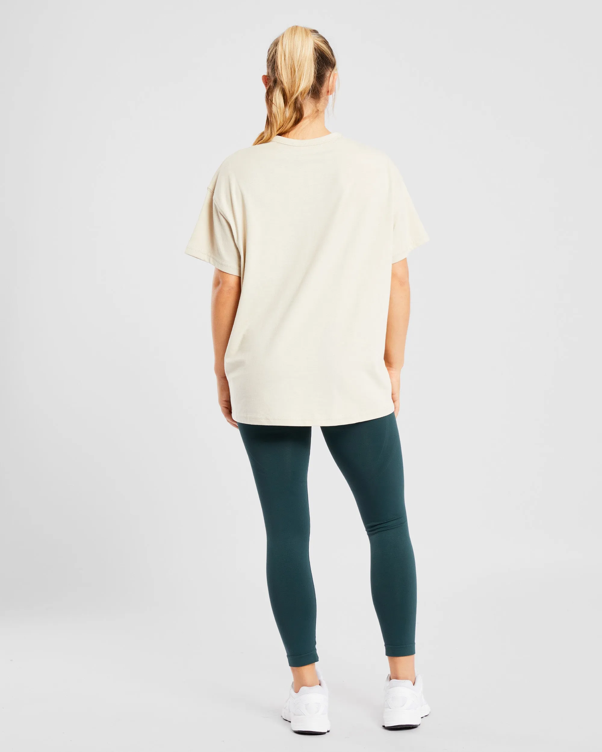 Varsity Oversized T Shirt - Beige / Khaki sold by AYBL product image thumbnail 4