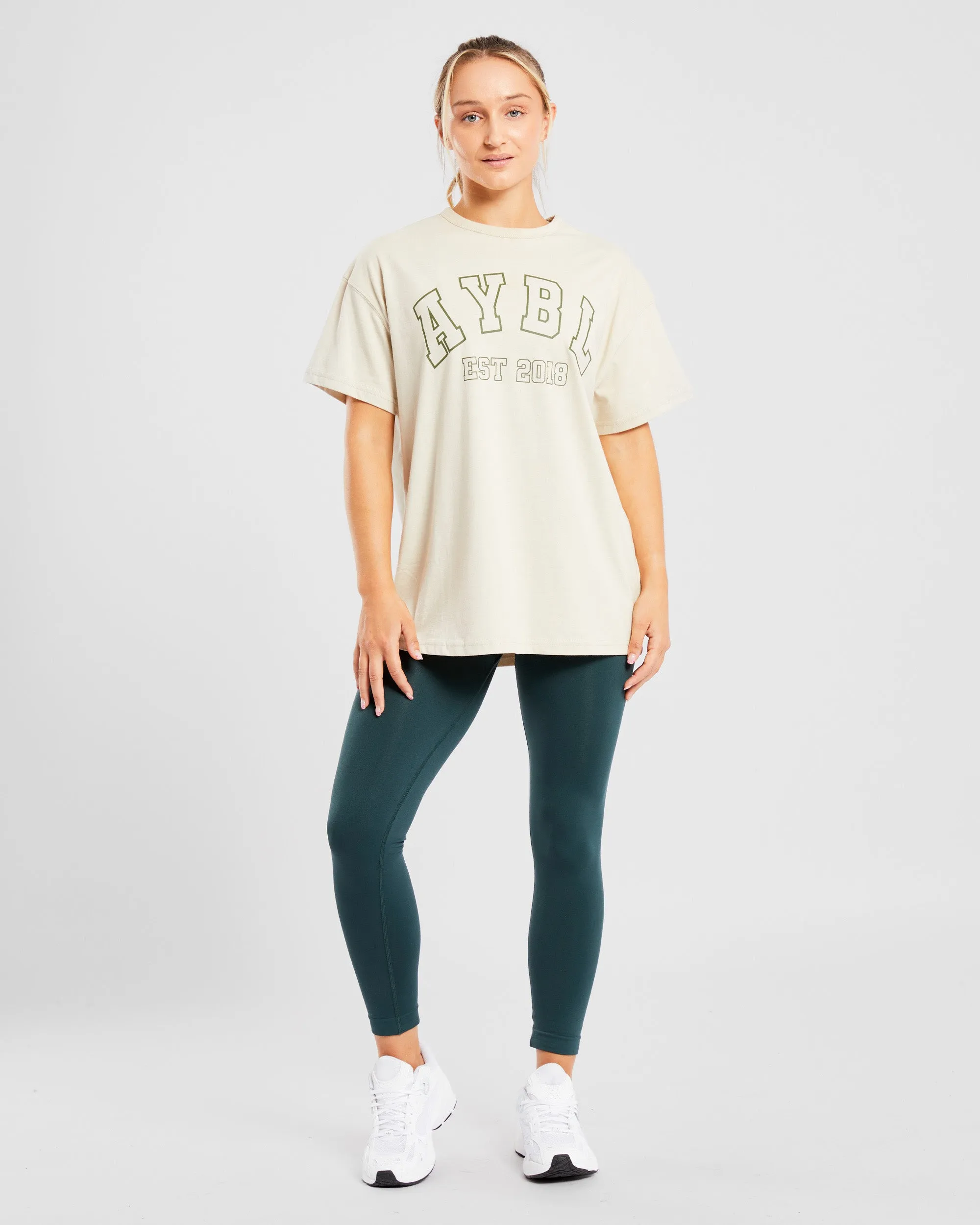 Varsity Oversized T Shirt - Beige / Khaki sold by AYBL product image thumbnail 3