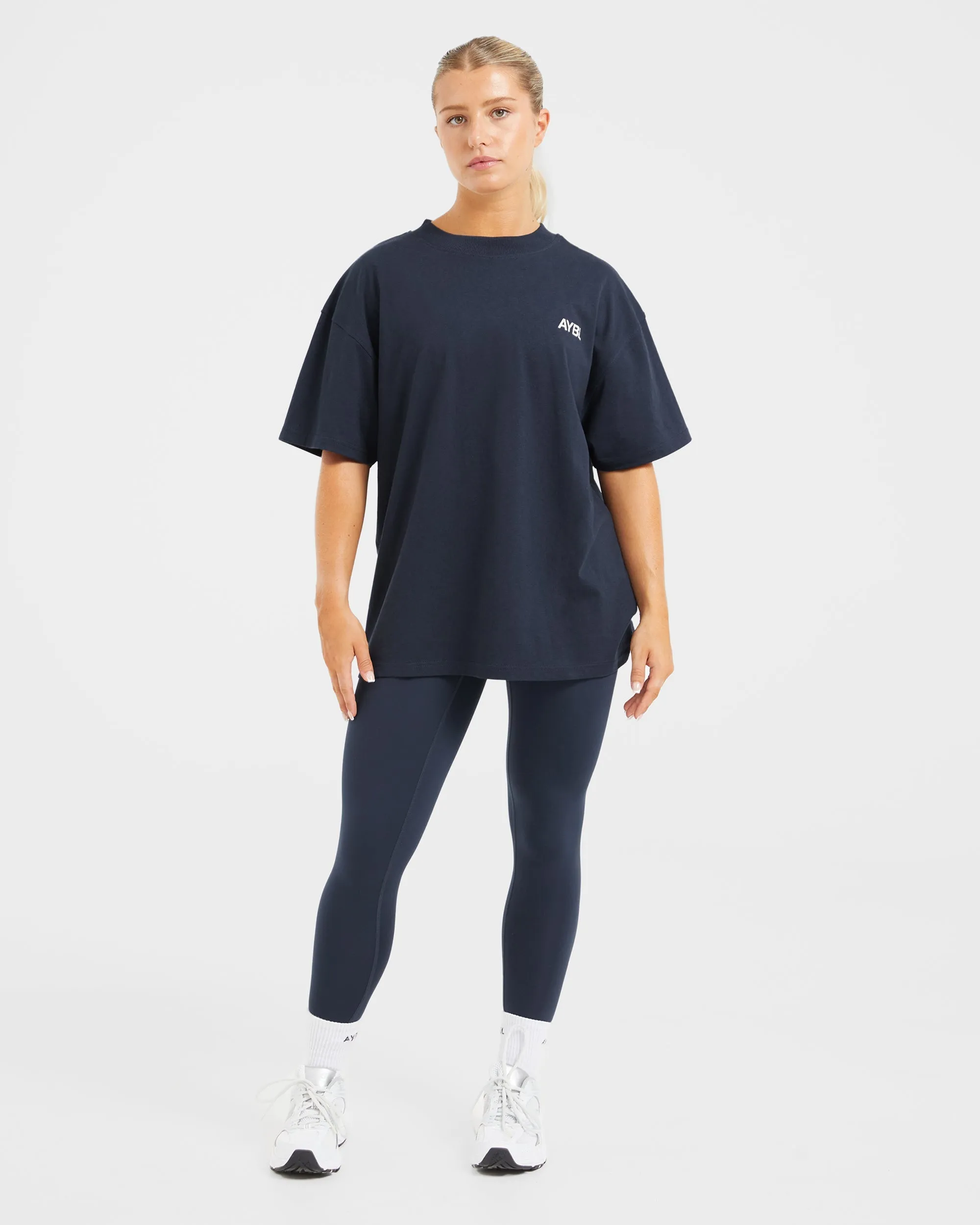 AYBL Sports Club Oversized T Shirt - Navy/Off White sold by AYBL product image thumbnail 3